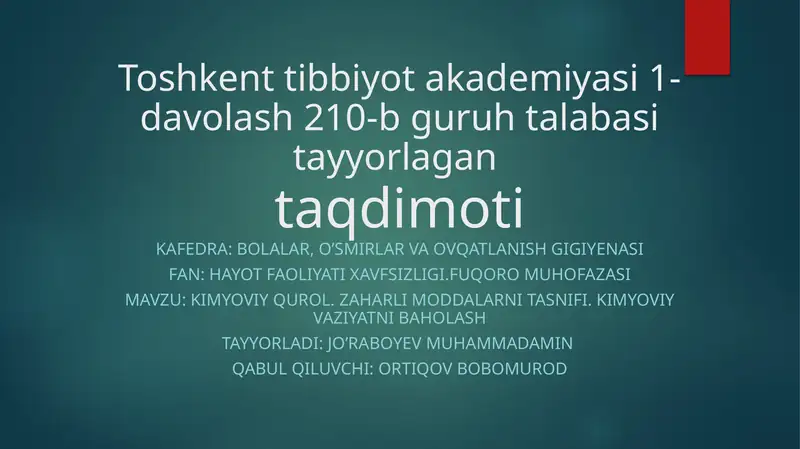 Kimyoviy qurol 1