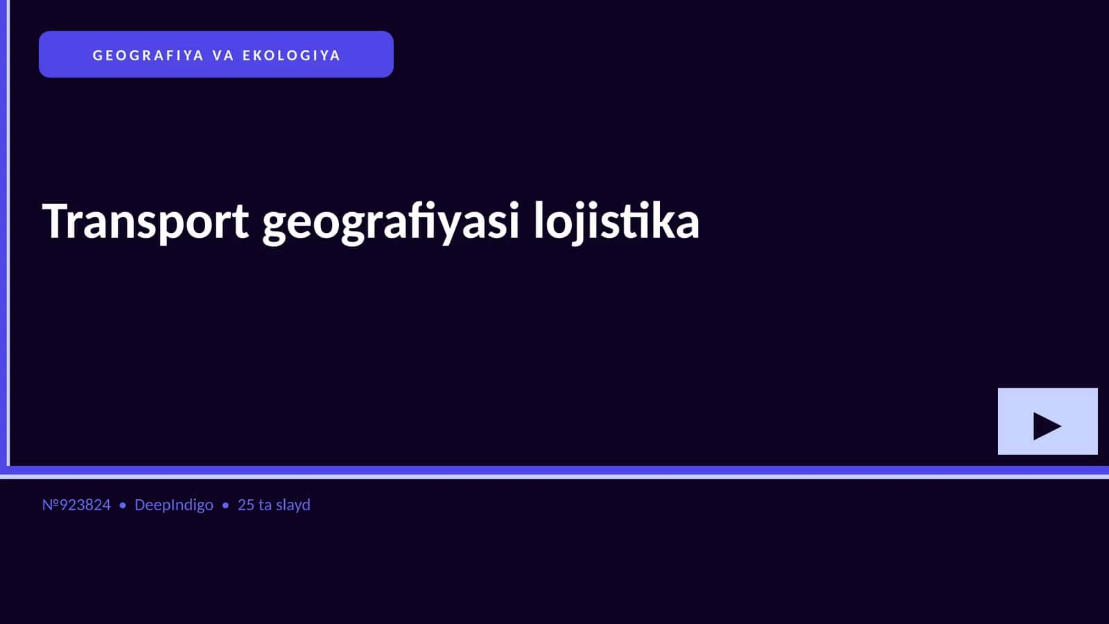Transport geografiyasi lojistika 1