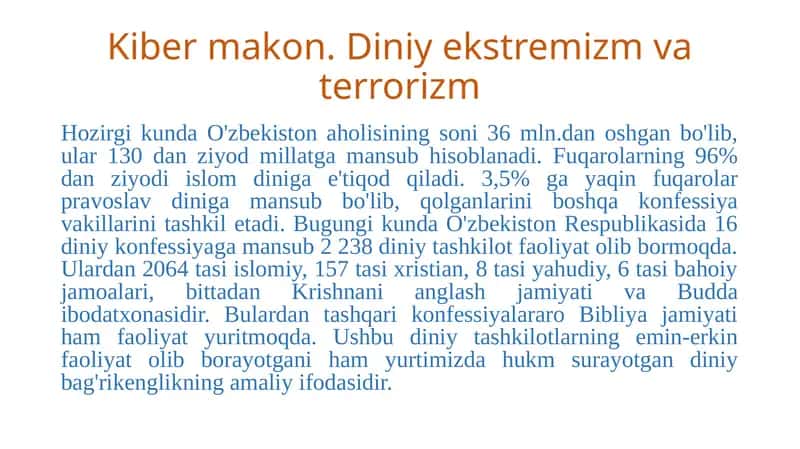 Diniyekstremizm va terrorizm 1