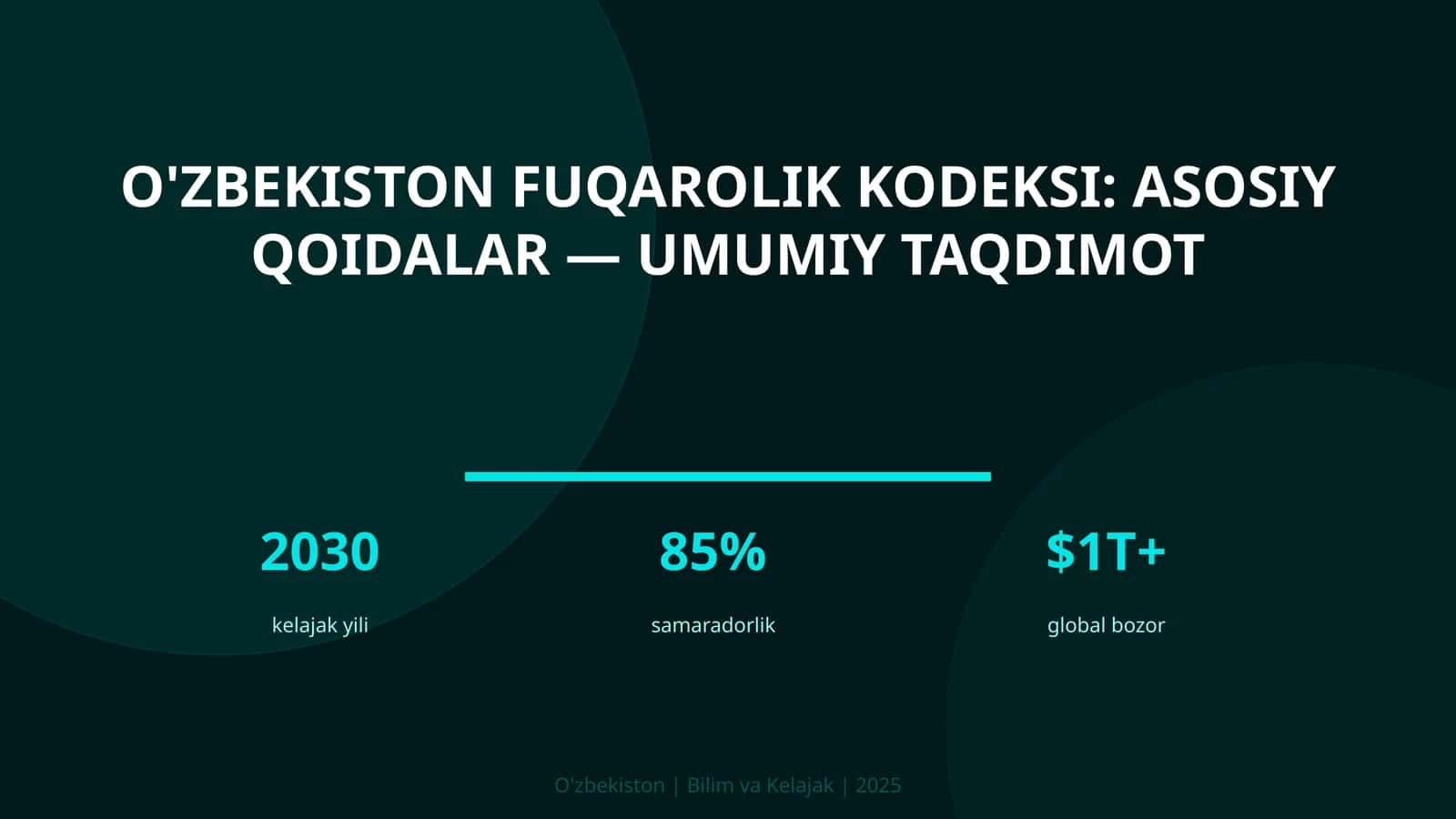 O'zbekiston fuqarolik kodeksi: asosiy qoidalar — umumiy taqdimot 1