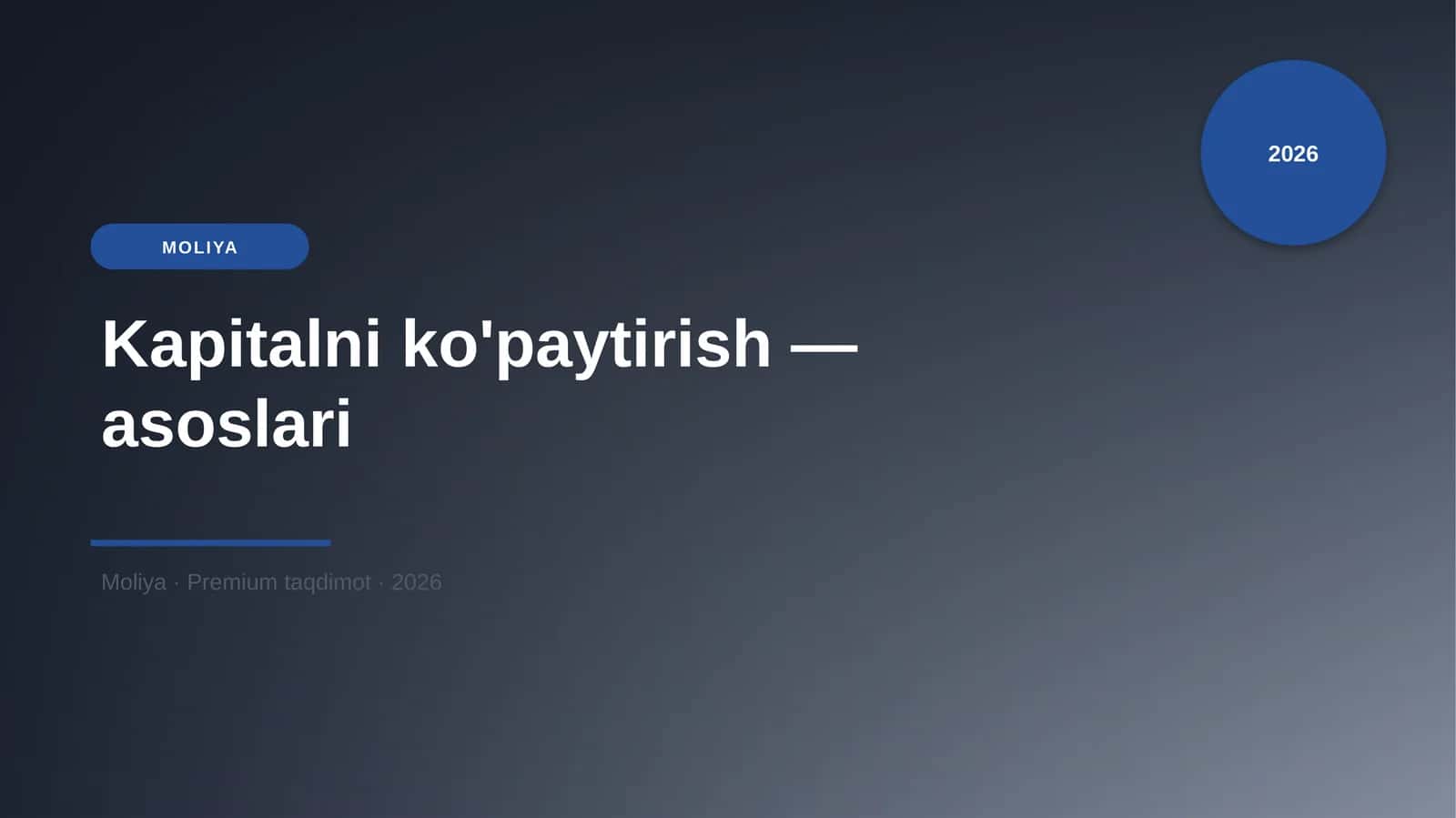 Kapitalni ko'paytirish — asoslari 1