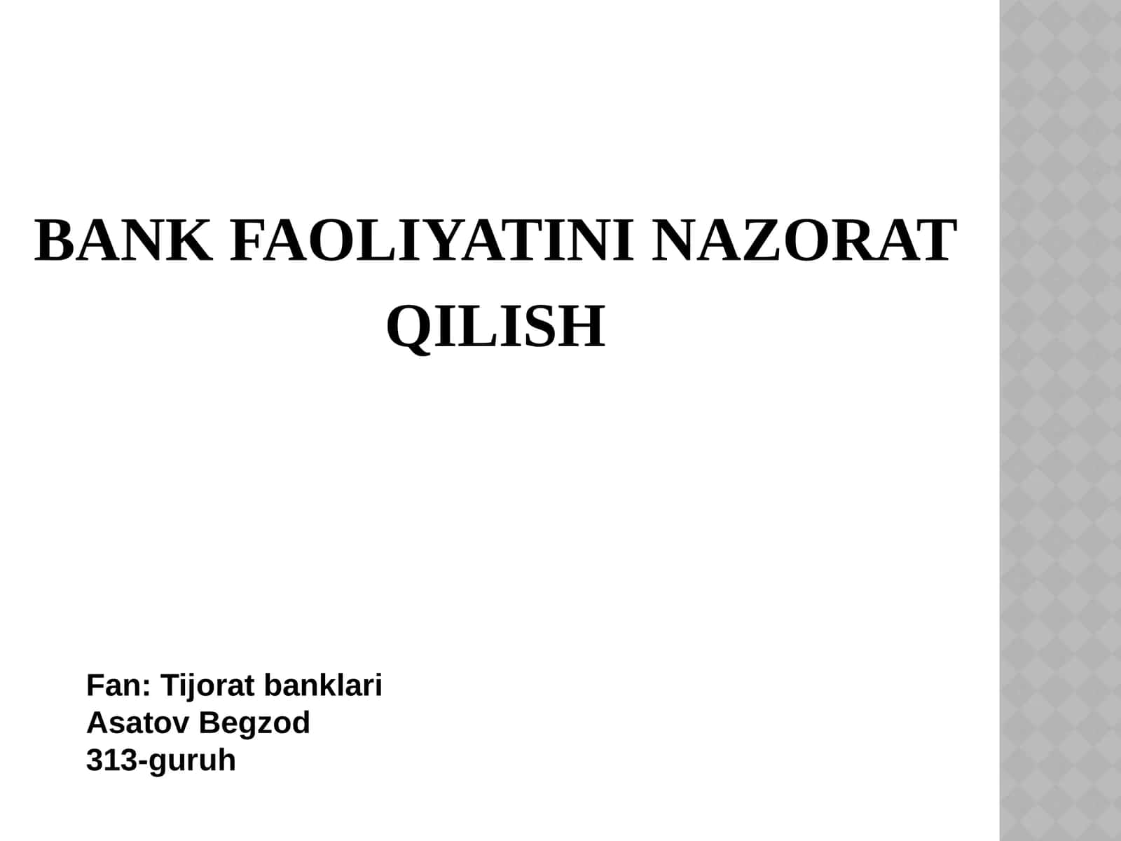 bank faoliyati nazorat qilish 1