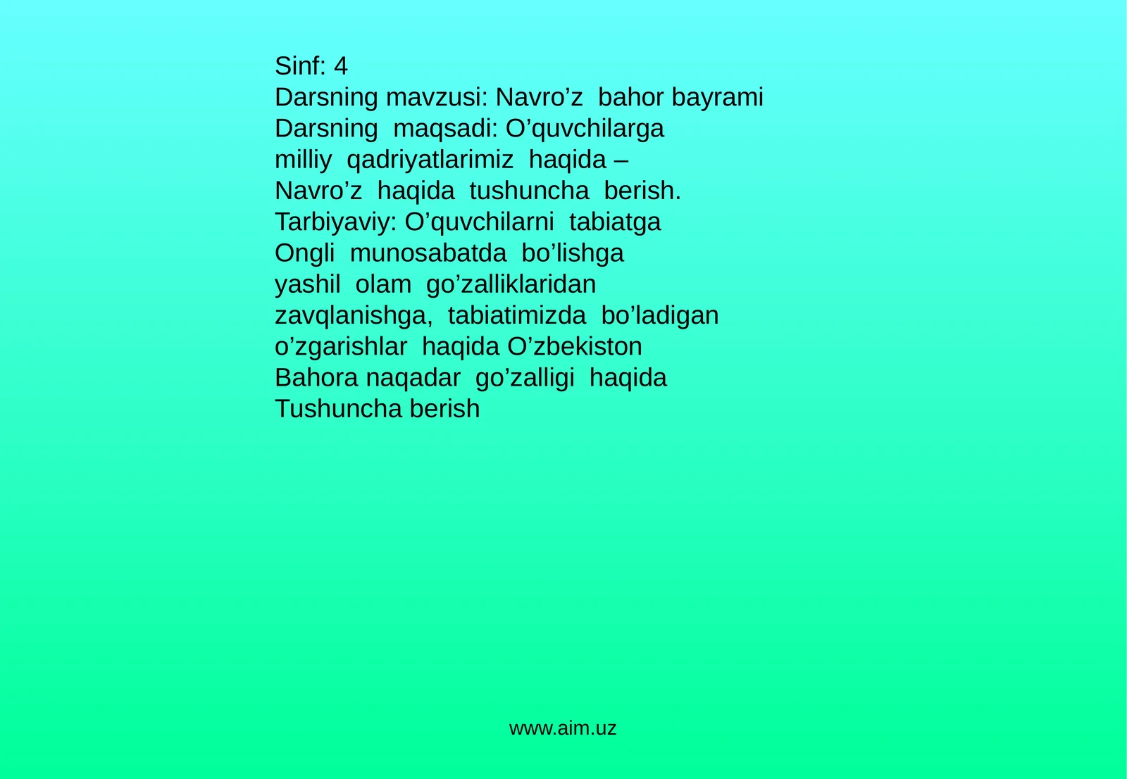 Navro’z bayrami haqida dars 1