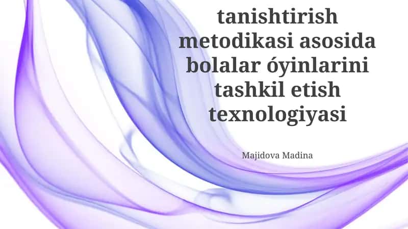 Tabiat bilan tanishtirish metodikasi asosida bolalar oʻyinlarini tashkil etish texnologiyasi 1