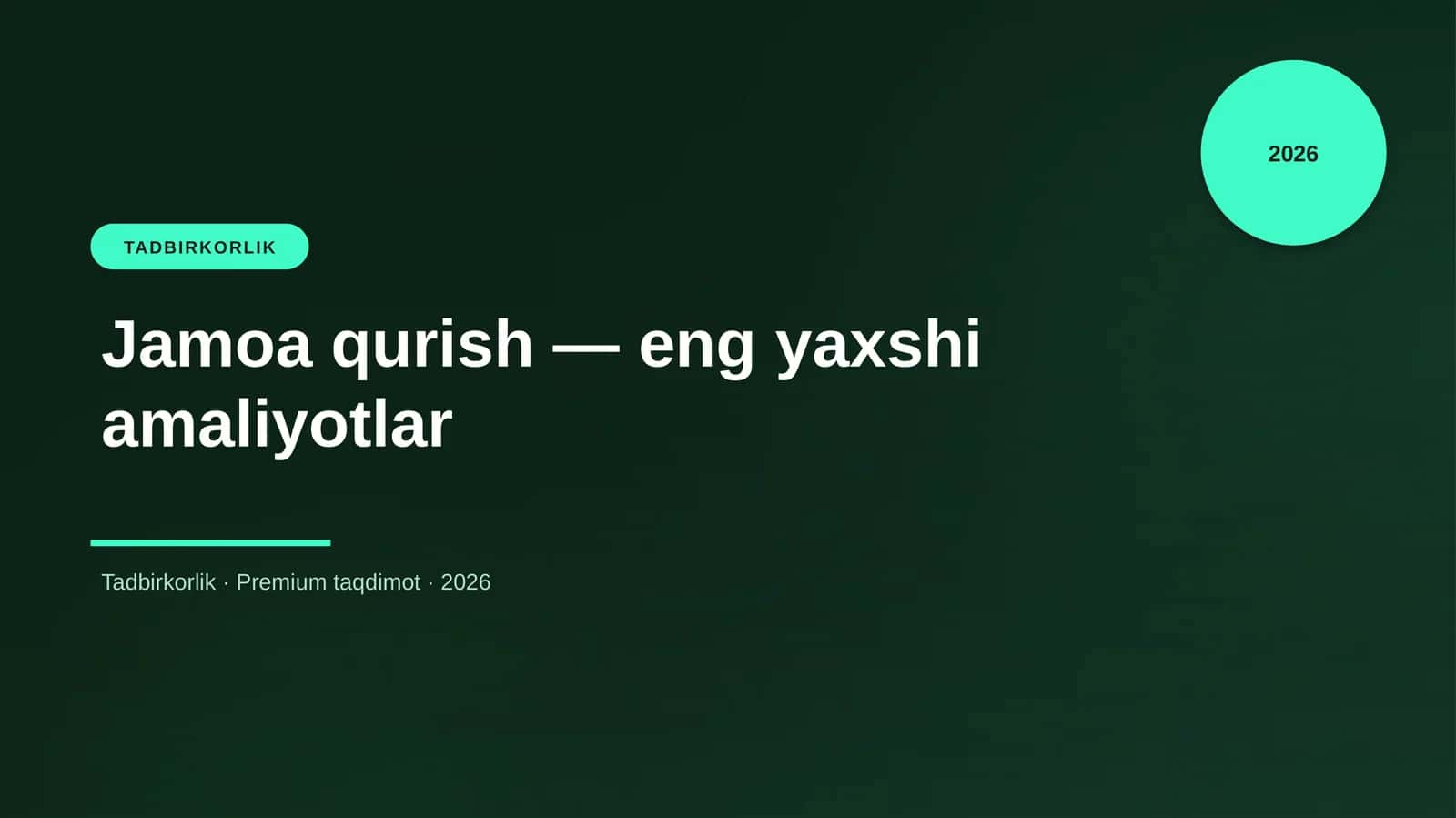 Jamoa qurish — eng yaxshi amaliyotlar 1