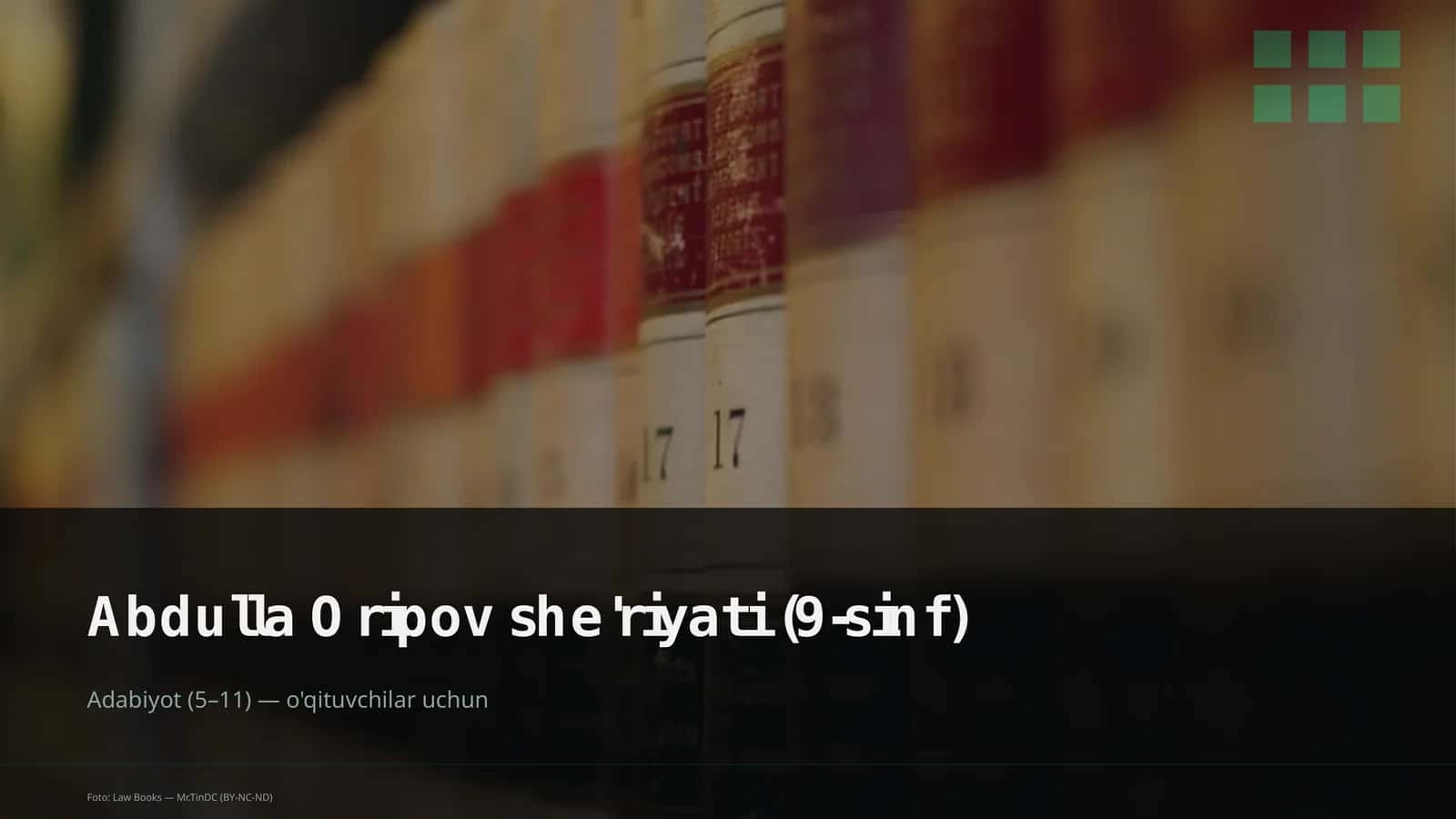 Abdulla Oripov she'riyati (9-sinf) 1