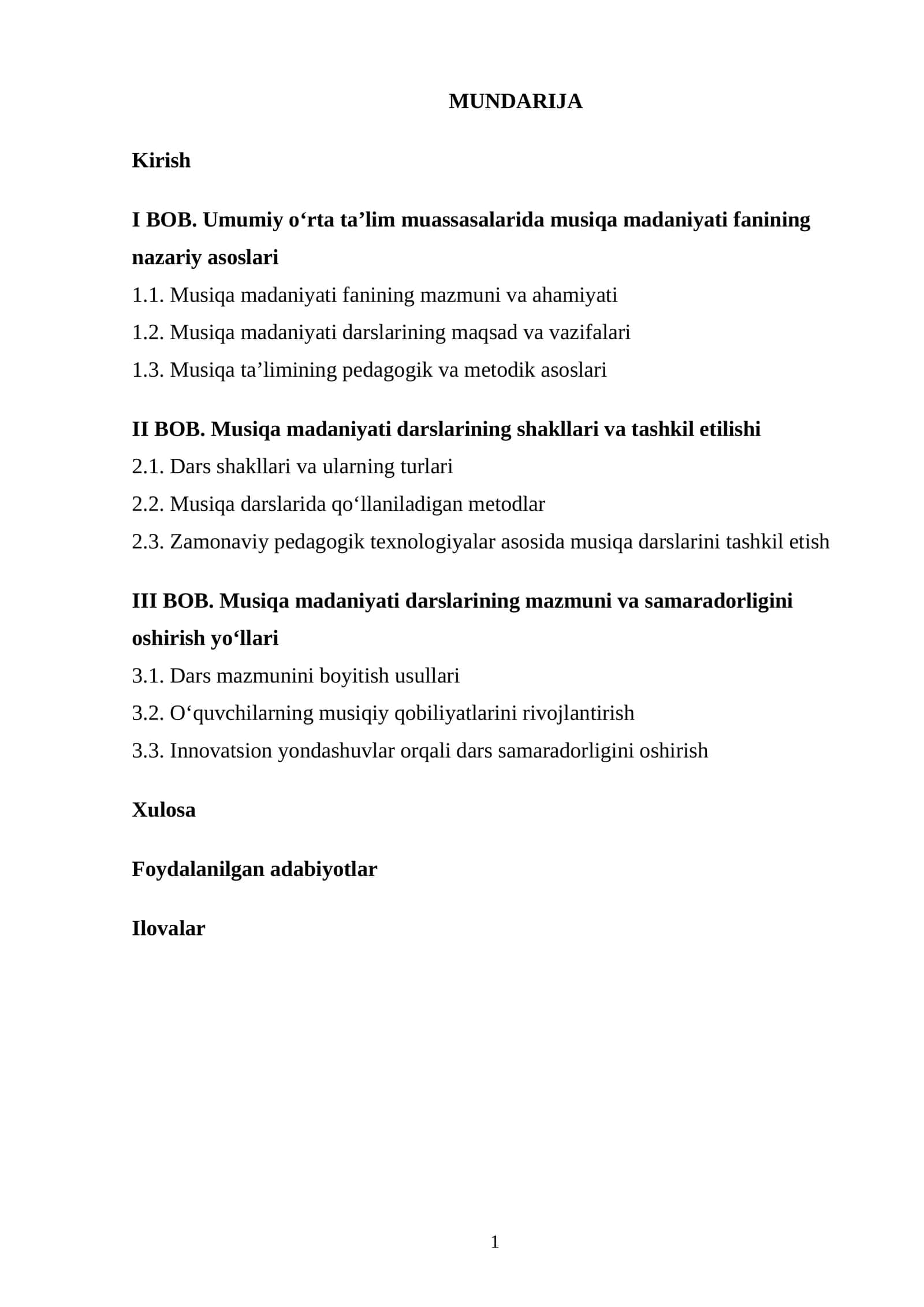 Musiqa madaniyati fanining nazariy asoslari 1