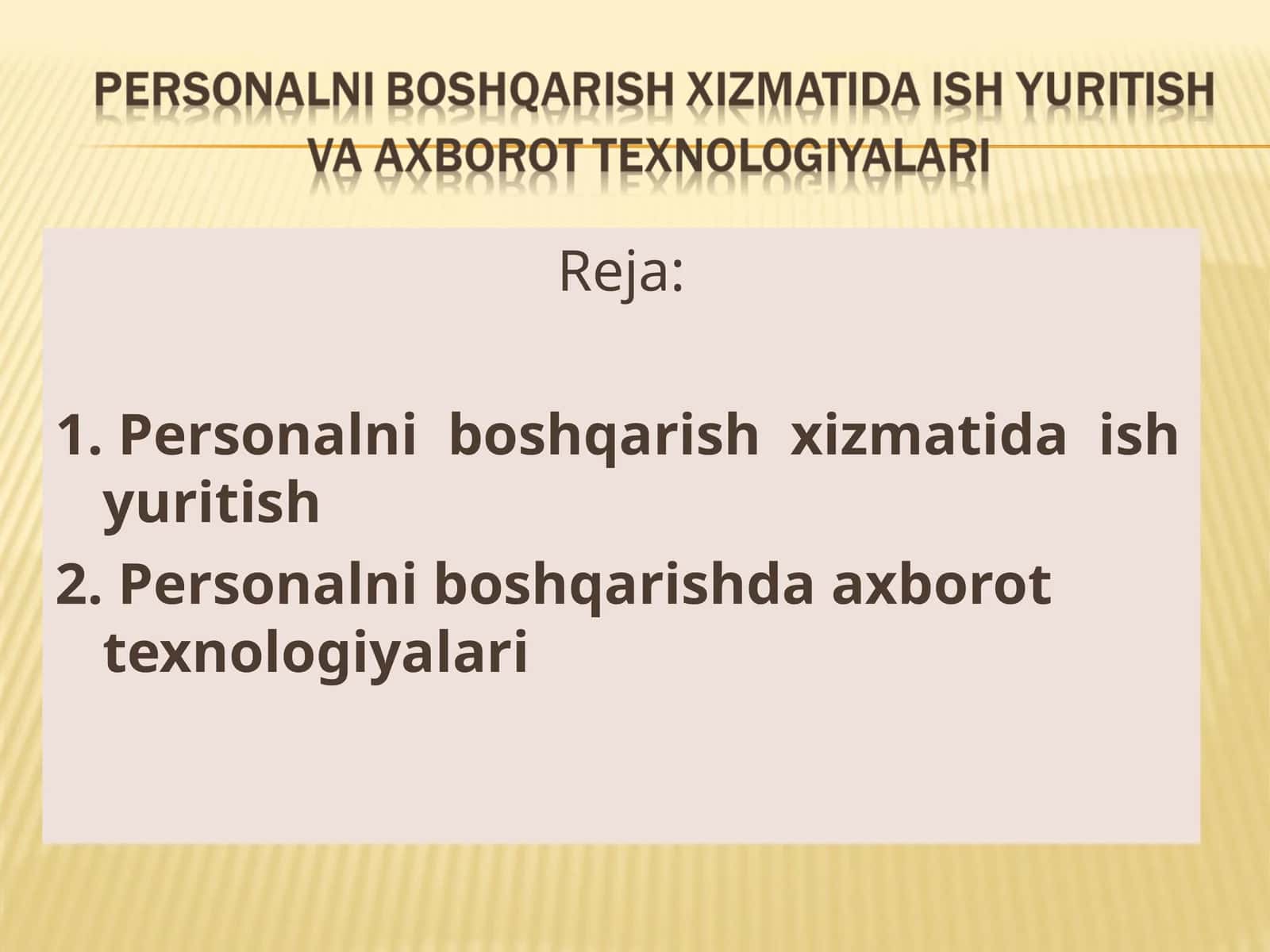 Personalni boshqarish xizmati 1