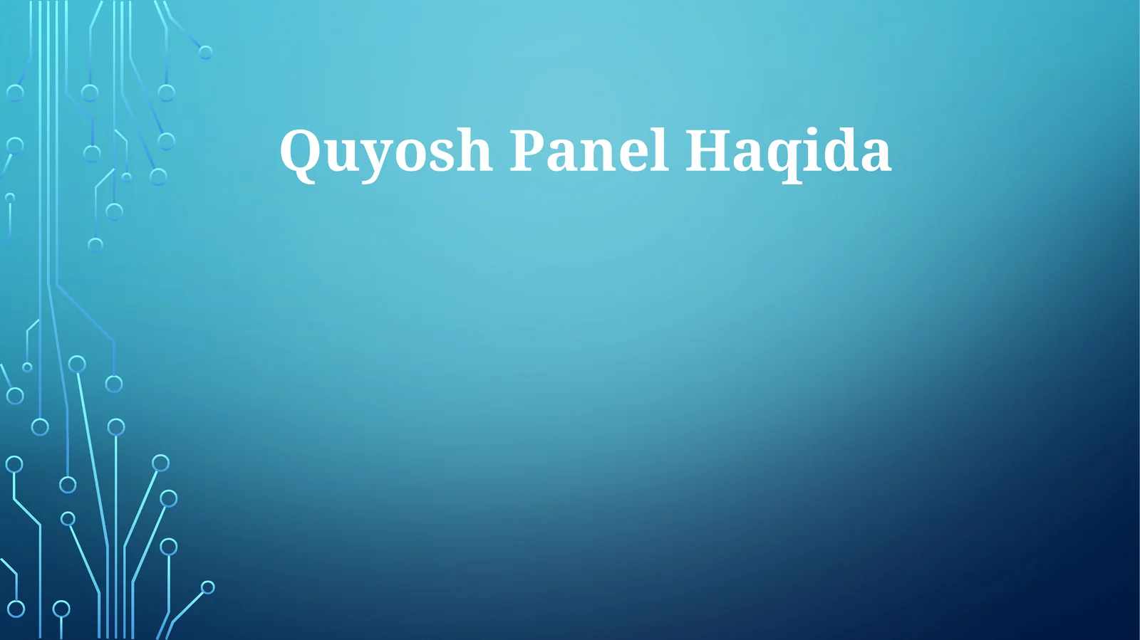 Quyosh Panel Haqida 1
