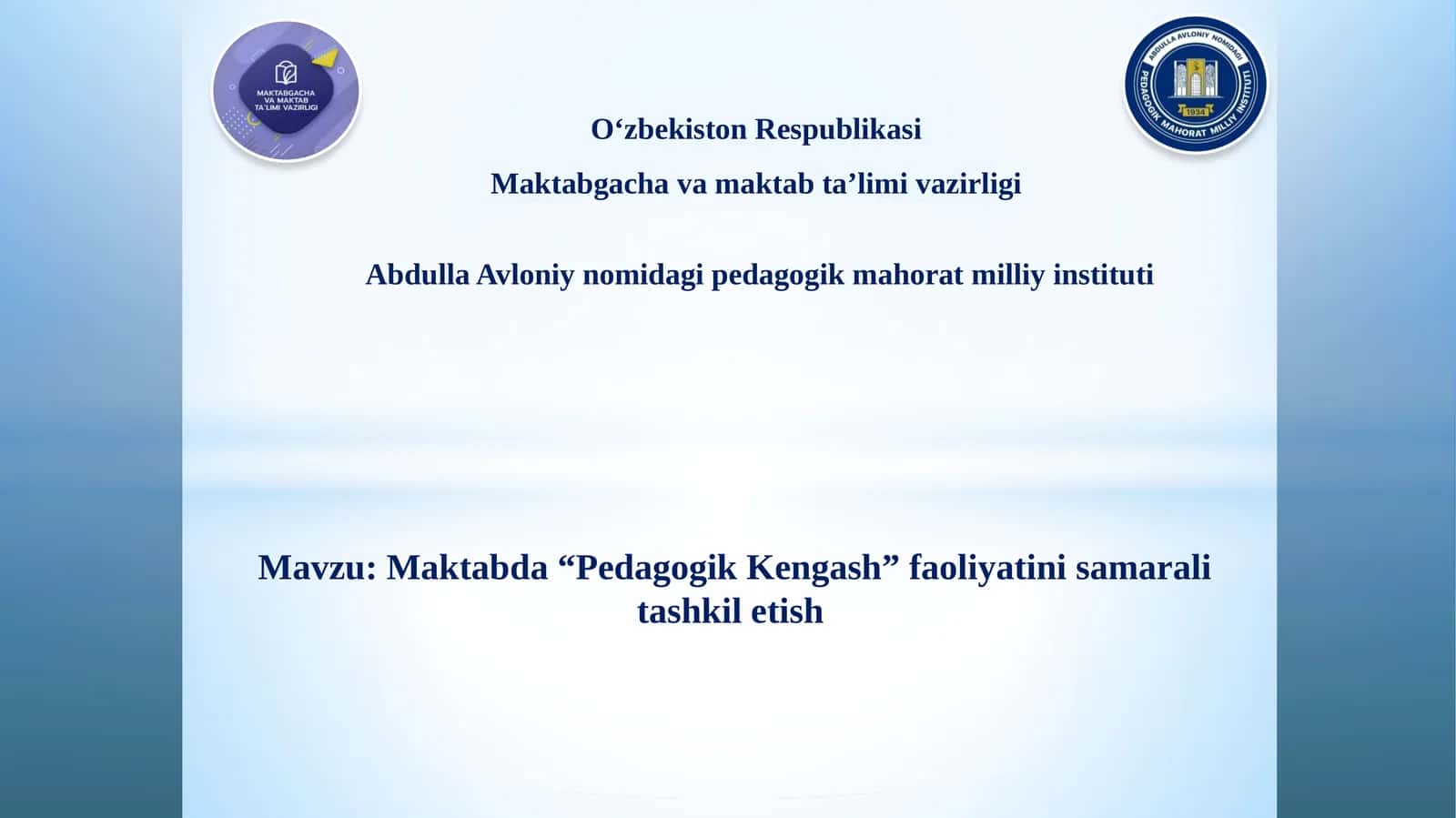 Maktabda “Pedagogik Kengash” faoliyatini samarali tashkil etish 1