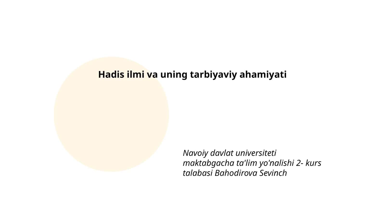 Hadis ilmi va uning tarbiyaviy ahamiyati 1