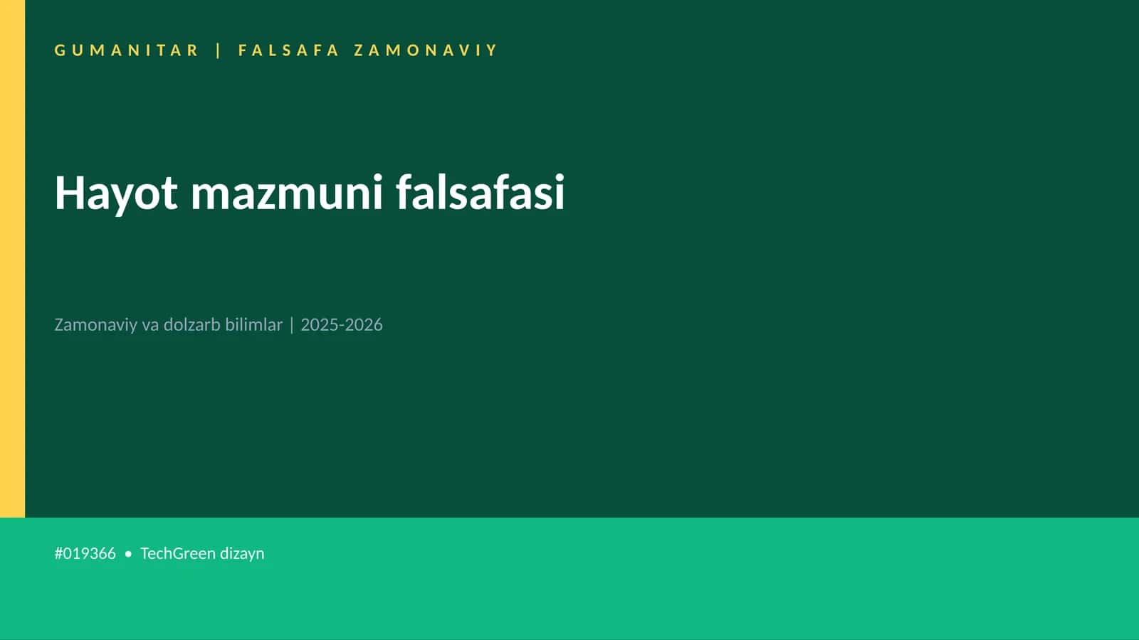 Hayot mazmuni falsafasi 1