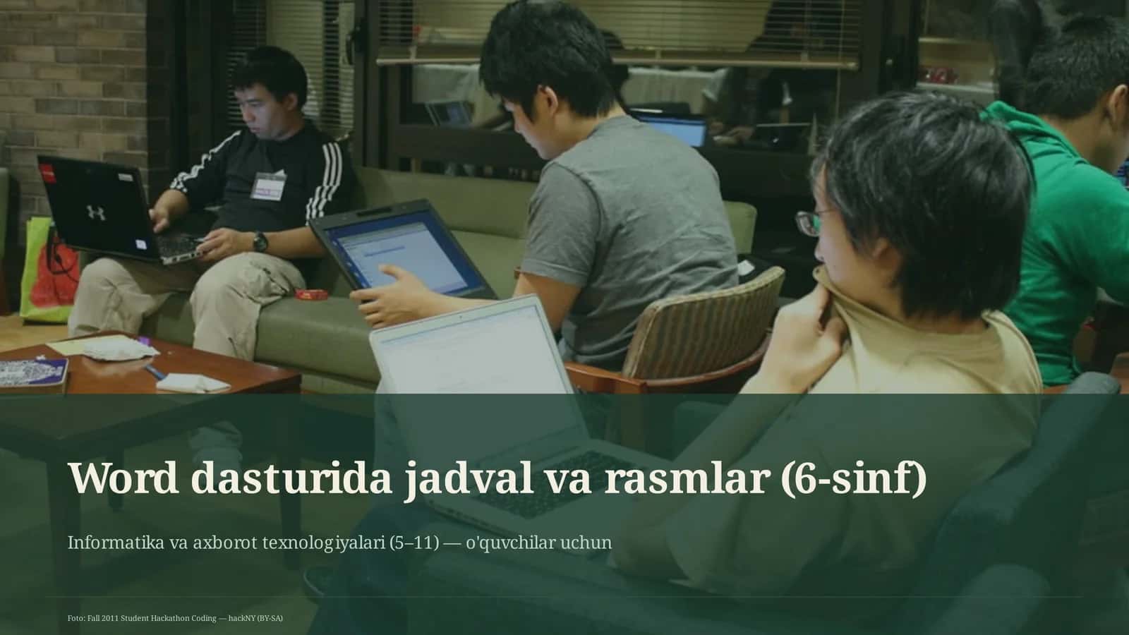 Word dasturida jadval va rasmlar (6-sinf) 4