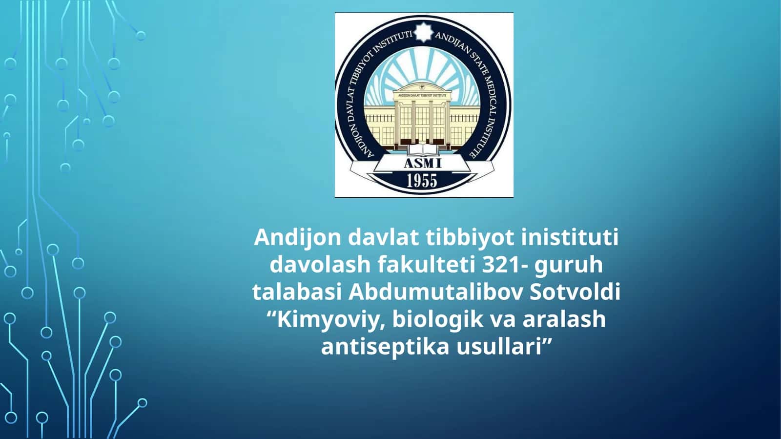 Kimyoviy, biologik va aralash antiseptika usullari 1