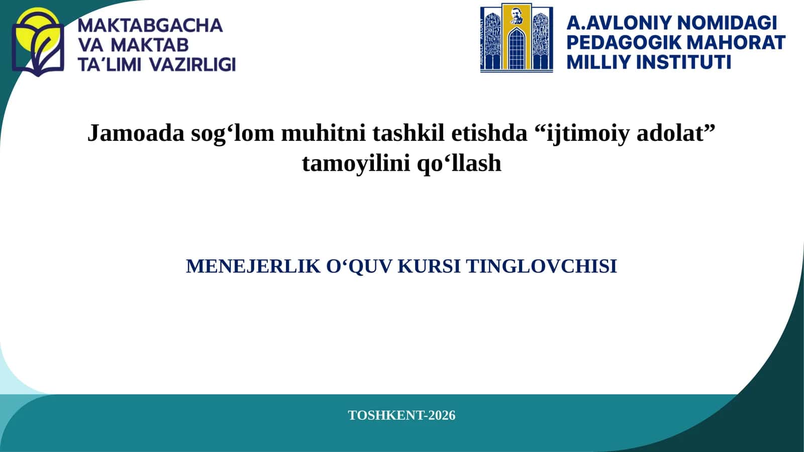 Menejerliko'quvkursitinglovchisi 1