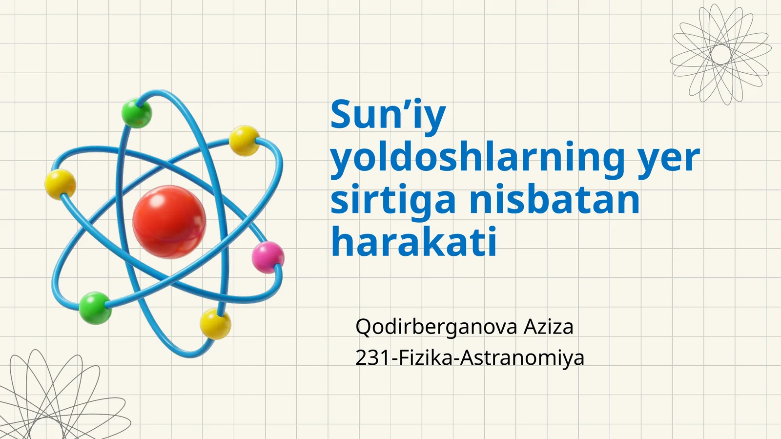 Sun’iy yoldoshlarning yer sirtiga nisbatan harakati 1