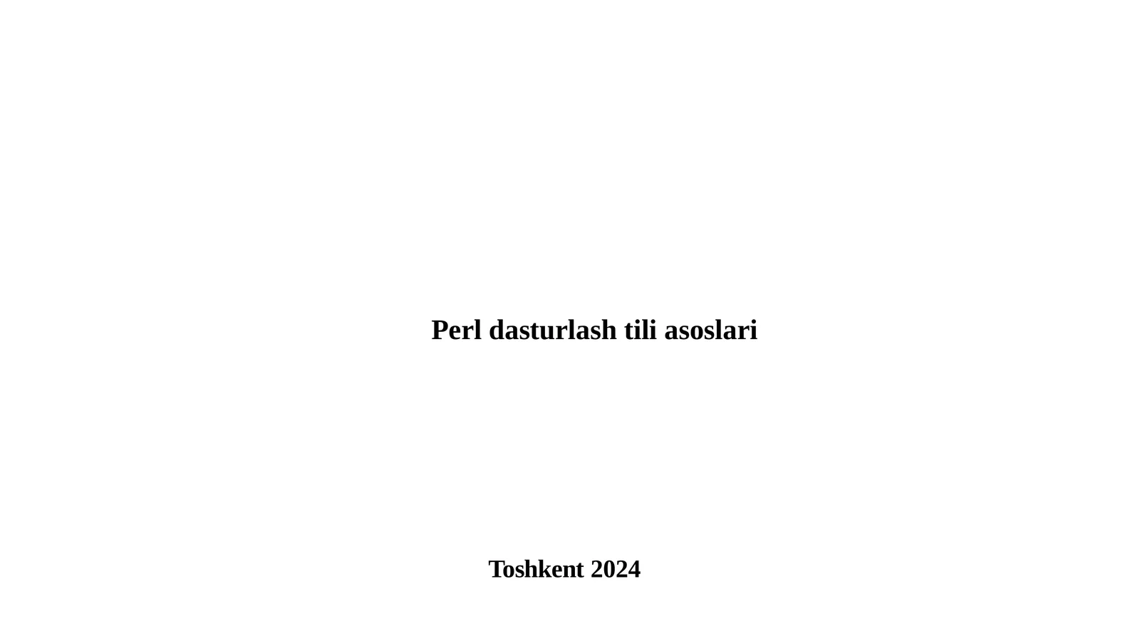 Perl dasturlash tili 1