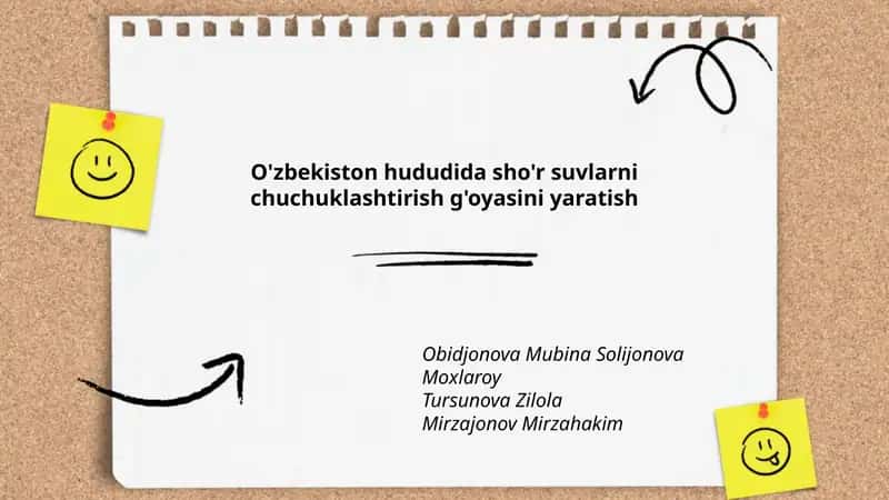 O'zbekistonda sho'r suvlarni chuchuklashtirish: hozirgi vaziyat va talab 1