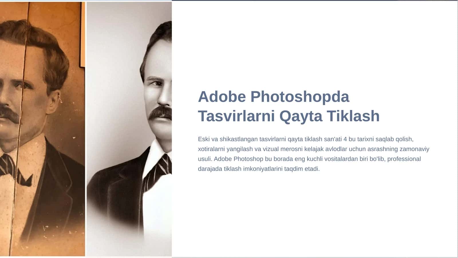 Adobe Photoshopda Tasvirlarni Qayta Tiklash 1