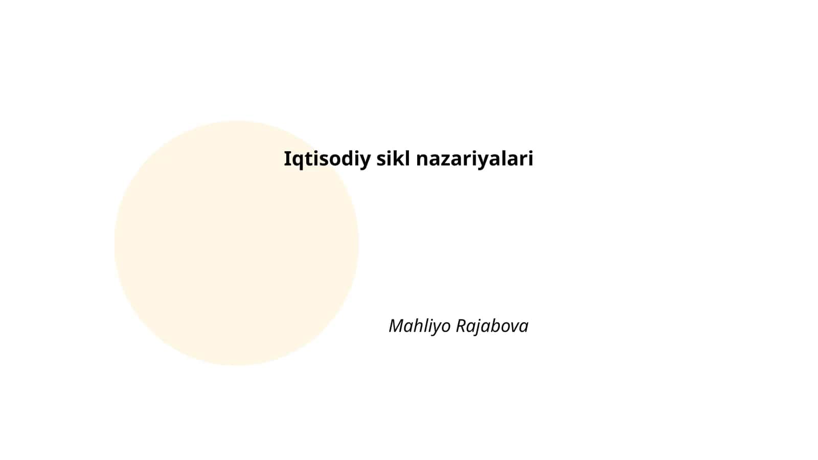 Iqtisodiy sikl nazariyalari 1