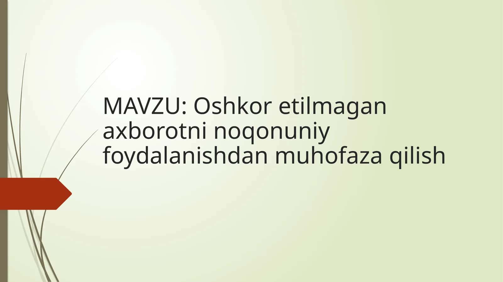 Oshkor etilmagan axborotni noqonuniy foydalanishdan muhofaza qilish 1