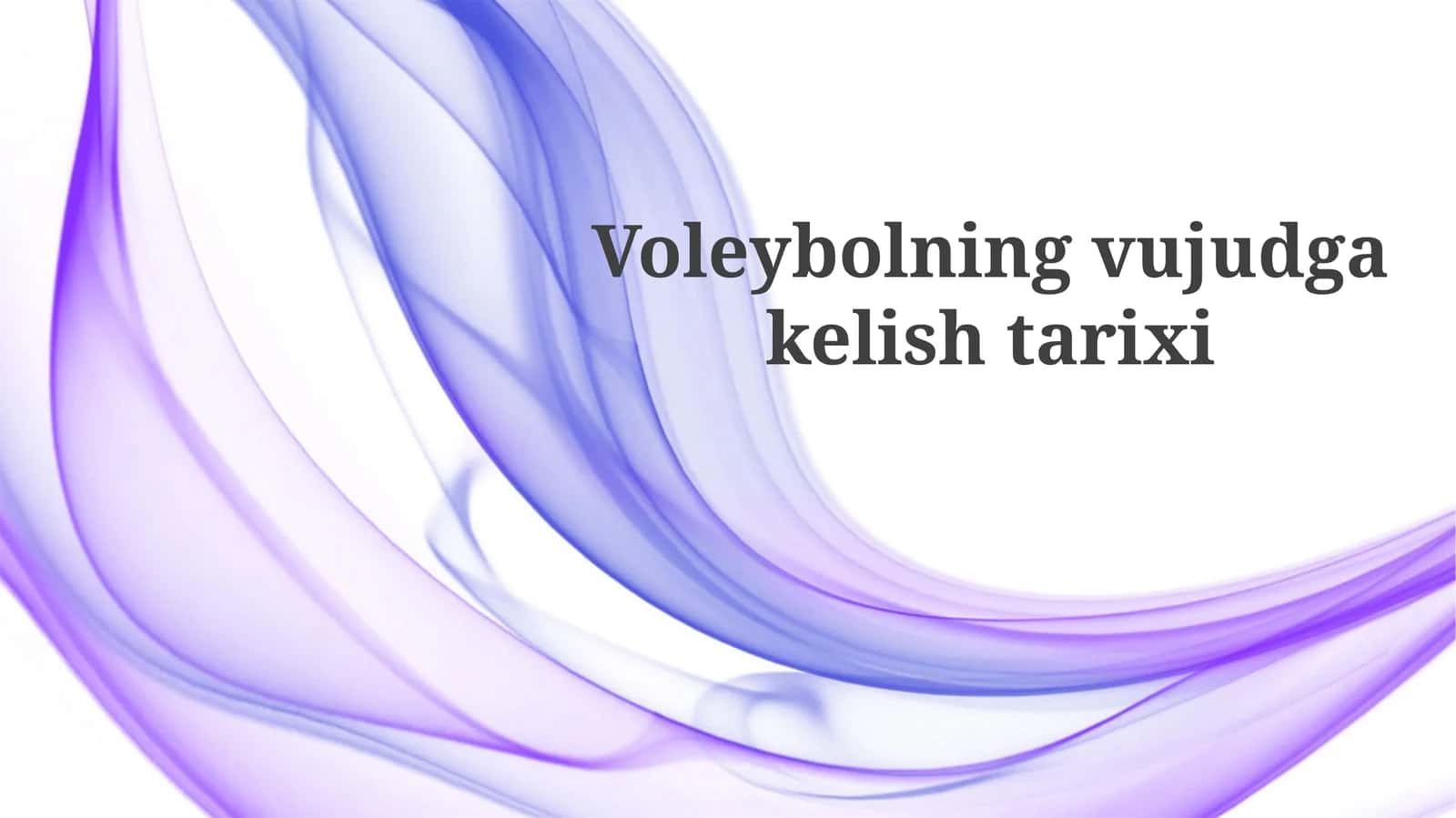 Voleybolning vujudga kelishi tarixi 1