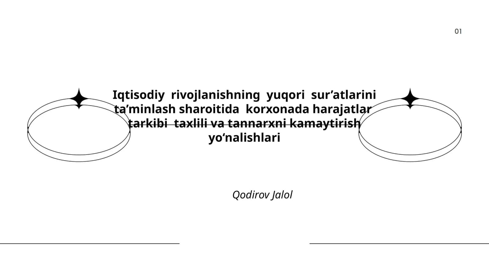 Iqtisodiy rivojlanishning yuqori sur’atlarini ta’minlash sharoitida korxonada harajatlar tarkibi taxlili va tannarxni kamaytirish yo‘nalishlari 1