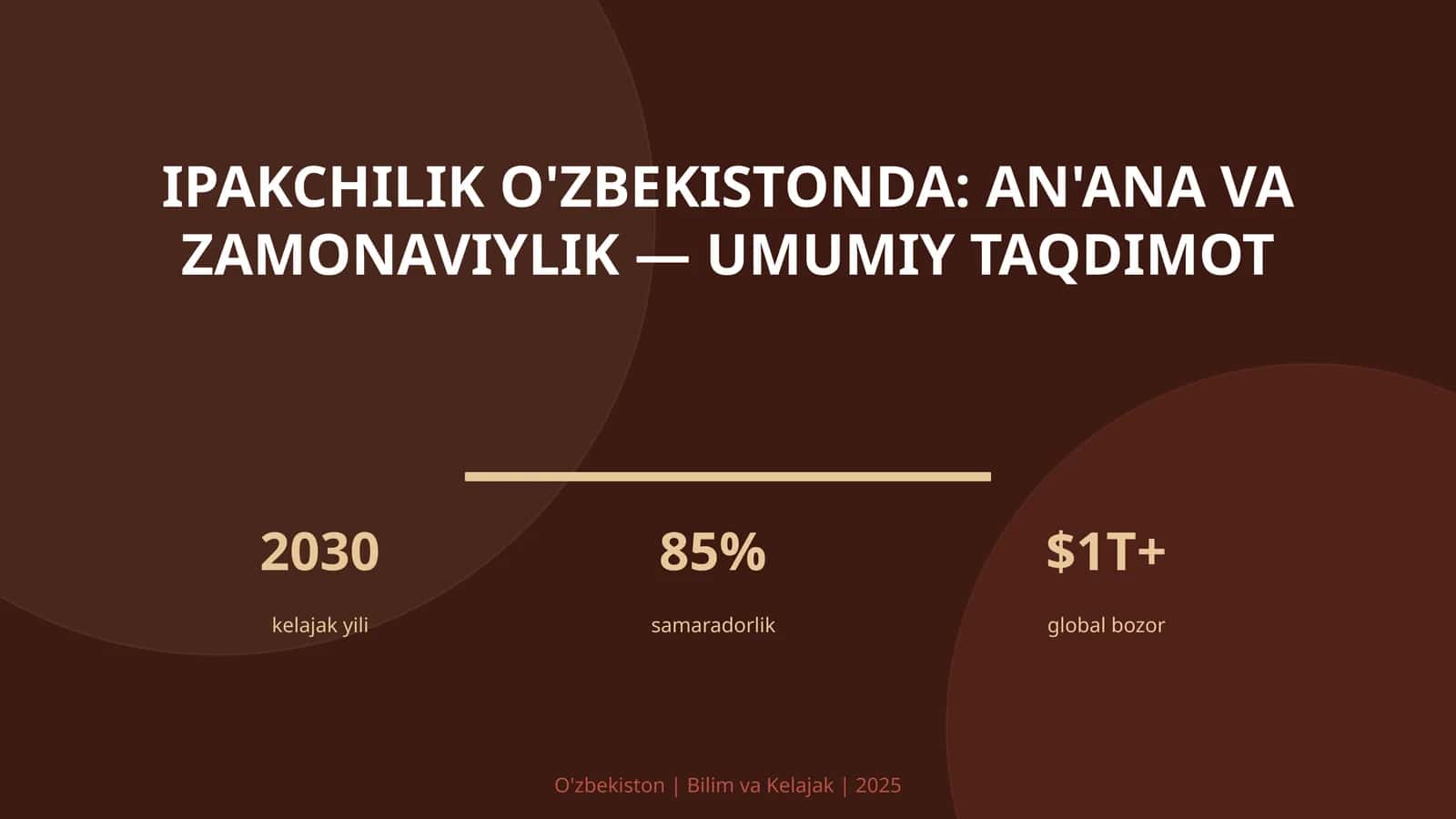 Ipakchilik O'zbekistonda: an'ana va zamonaviylik — umumiy taqdimot 1