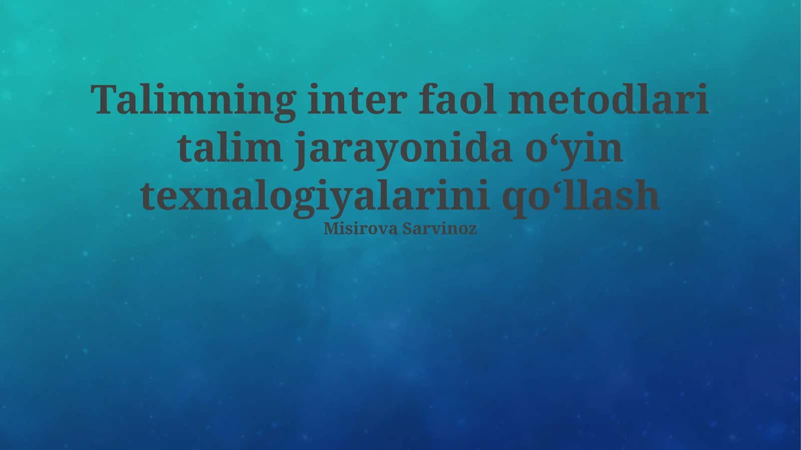 Misirova Sarvinoz 1