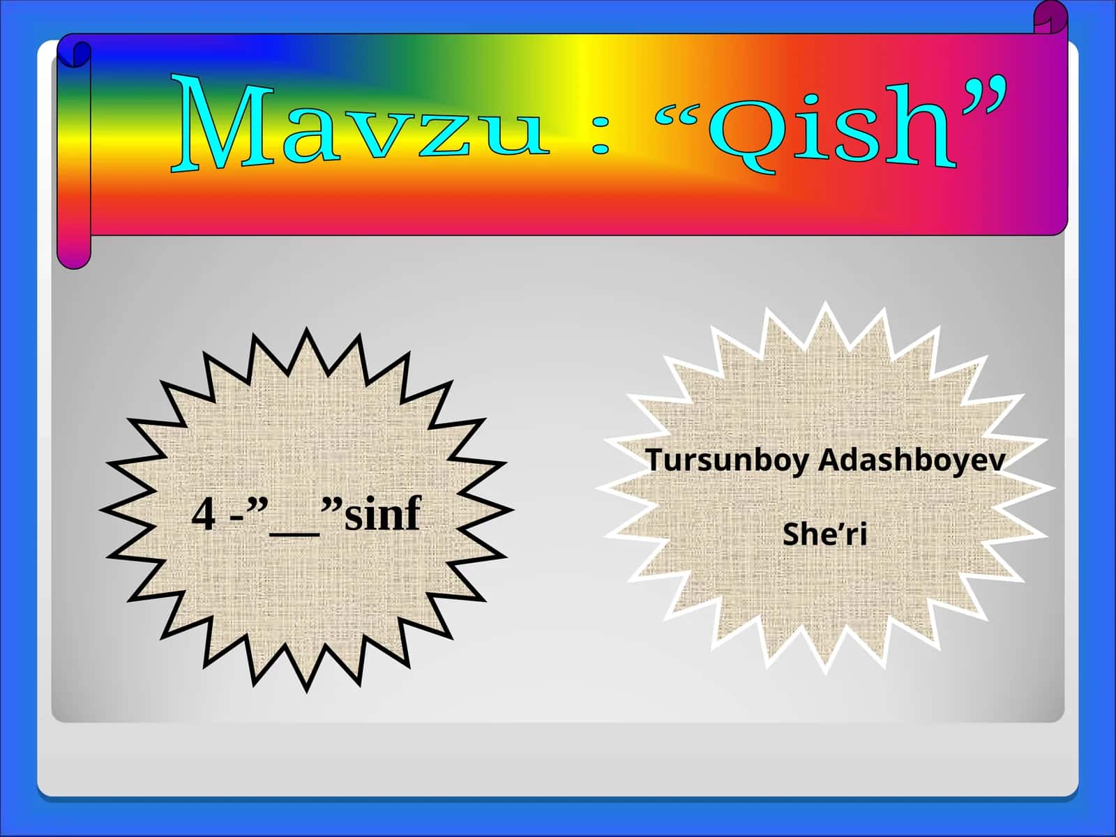 Qish mavzusiga oid taqdimot ishi 1