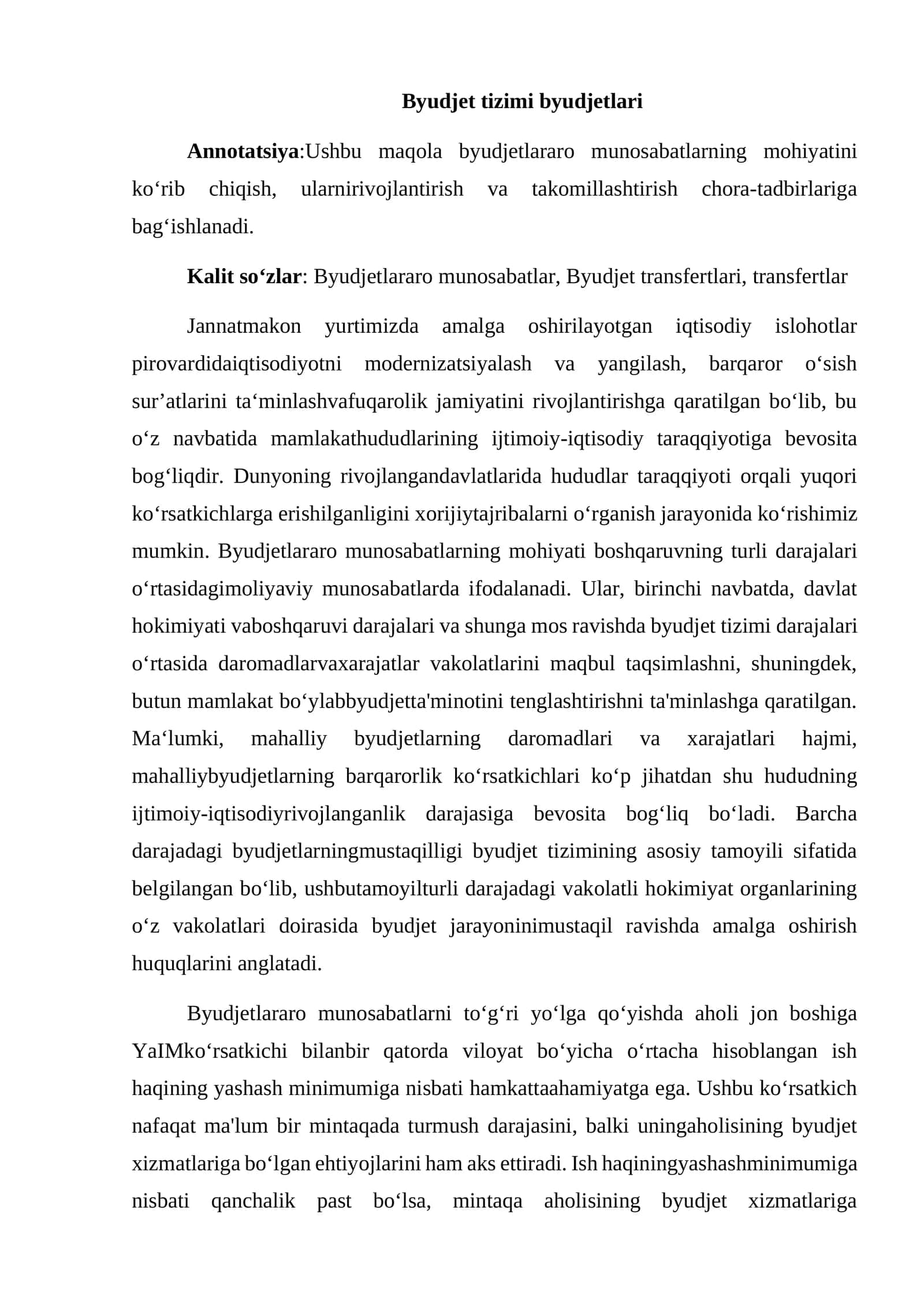 Byudjet tizimi byudjetlari 1