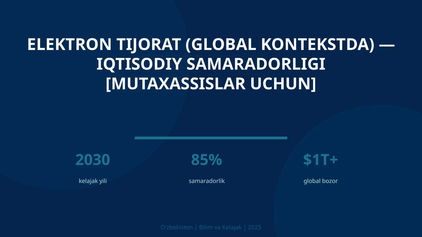 Elektron tijorat (global kontekstda) - iqtisodiy samaradorligi [mutaxassislar uchun] 1