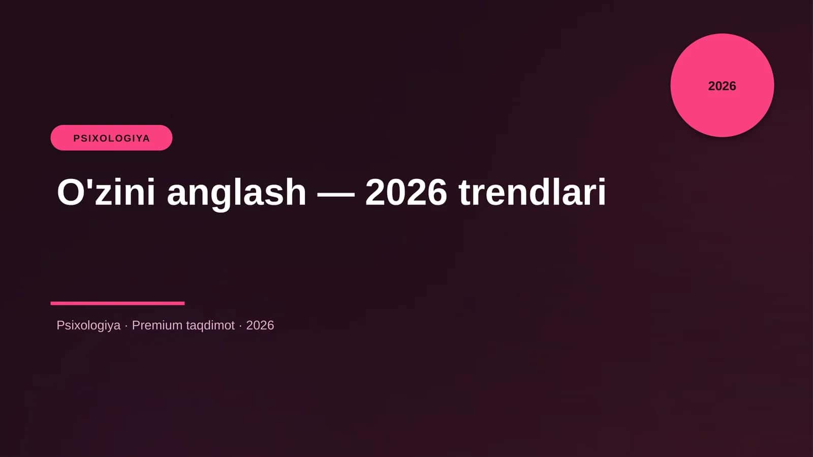 O'zini anglash — 2026 trendlari 1