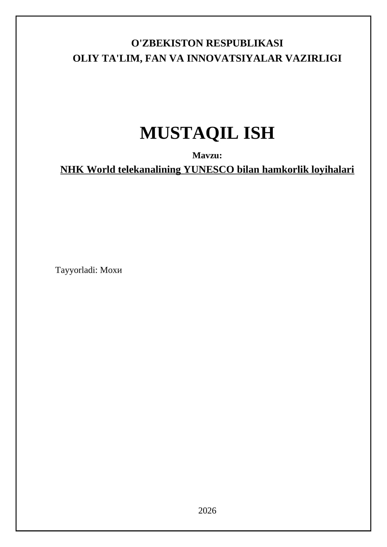 NHK World telekanalining YUNESCO bilan hamkorlik loyihalari 1