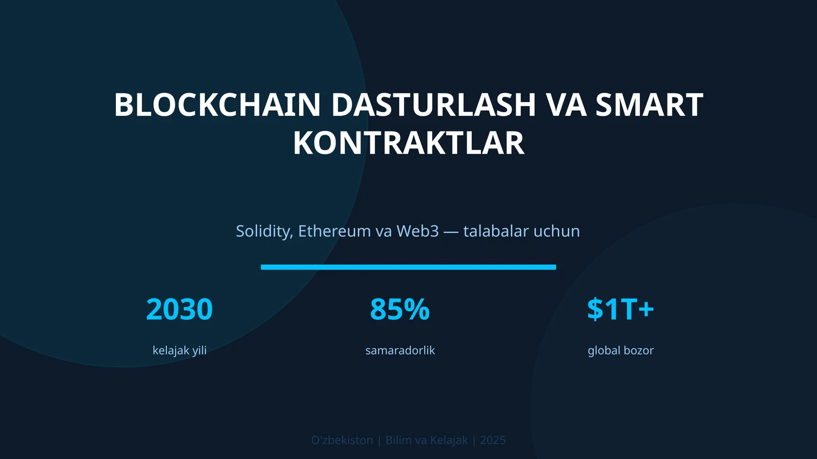 Blockchain Dasturlash va Smart Kontraktlar 1