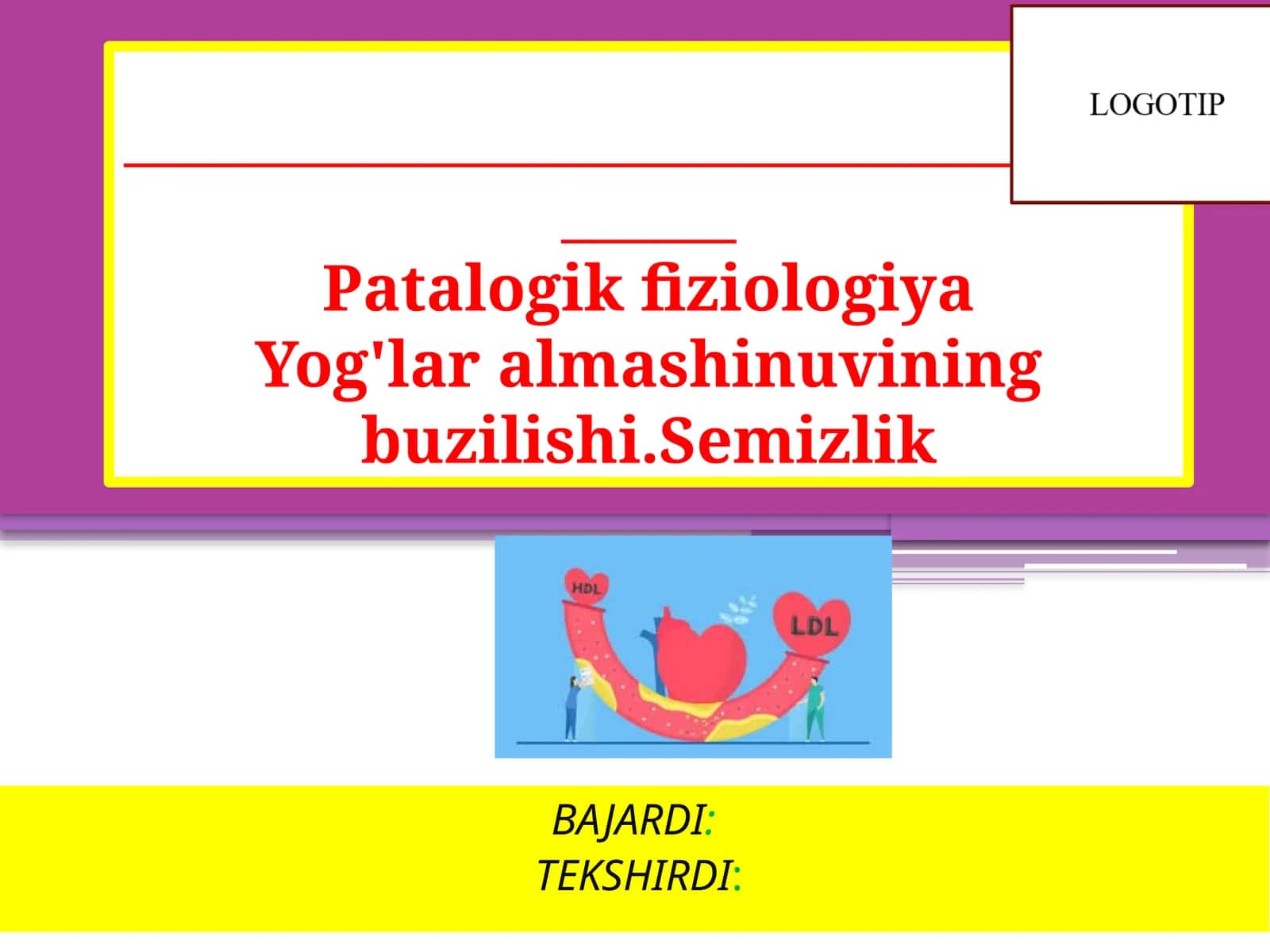 Patalogik Fiziologiya - Yog'lar Almashinuvi Buzilishi va Semizlik 1