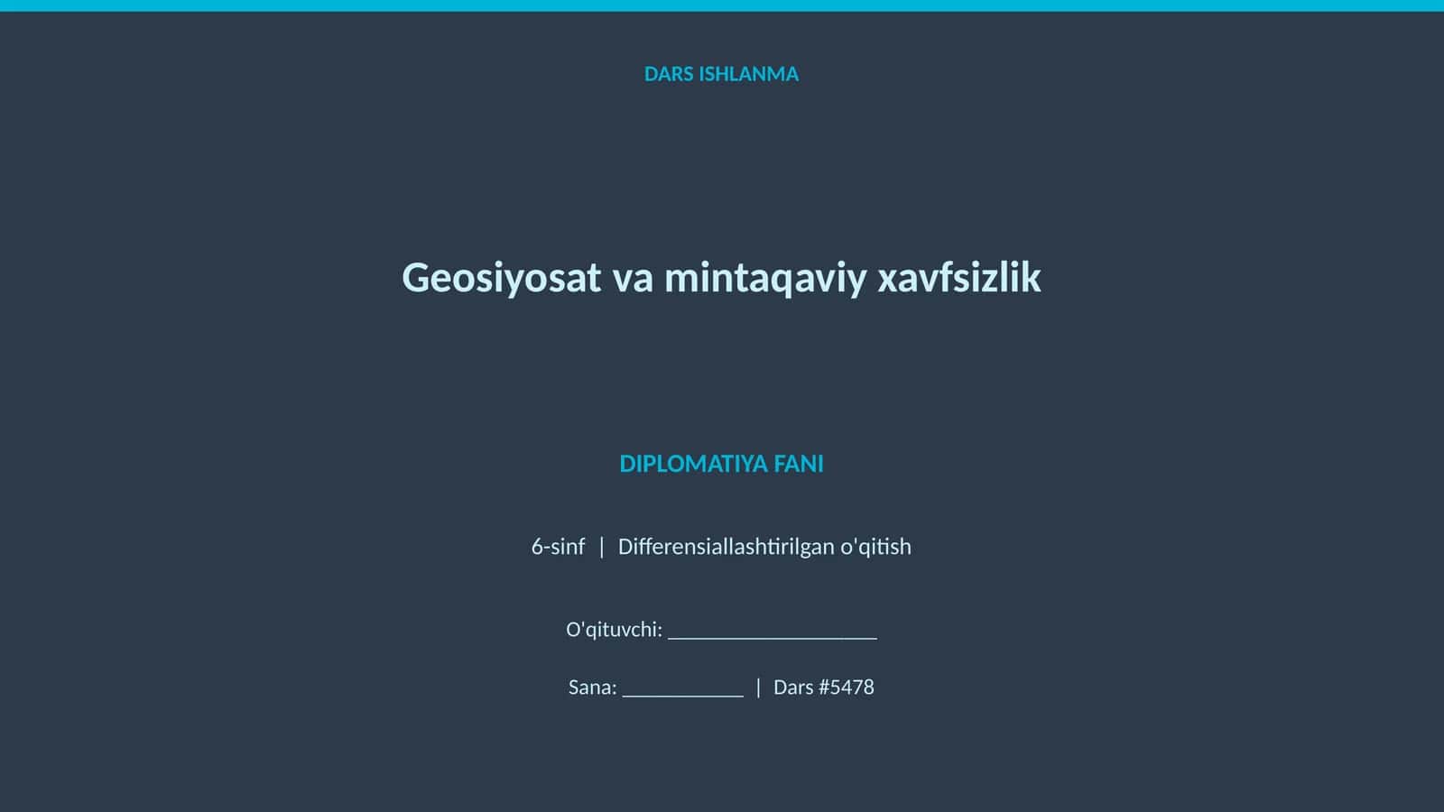 Geosiyosat va mintaqaviy xavfsizlik 1
