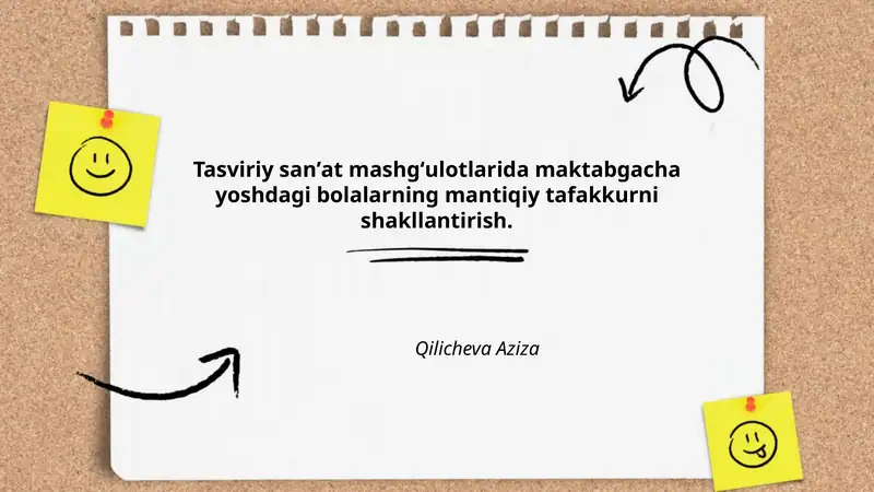 Tasviriy sanʼat mashgʻulotlarida maktabgacha yoshdagi bolalarning mantiqiy tafakkurni shakllantirish 1