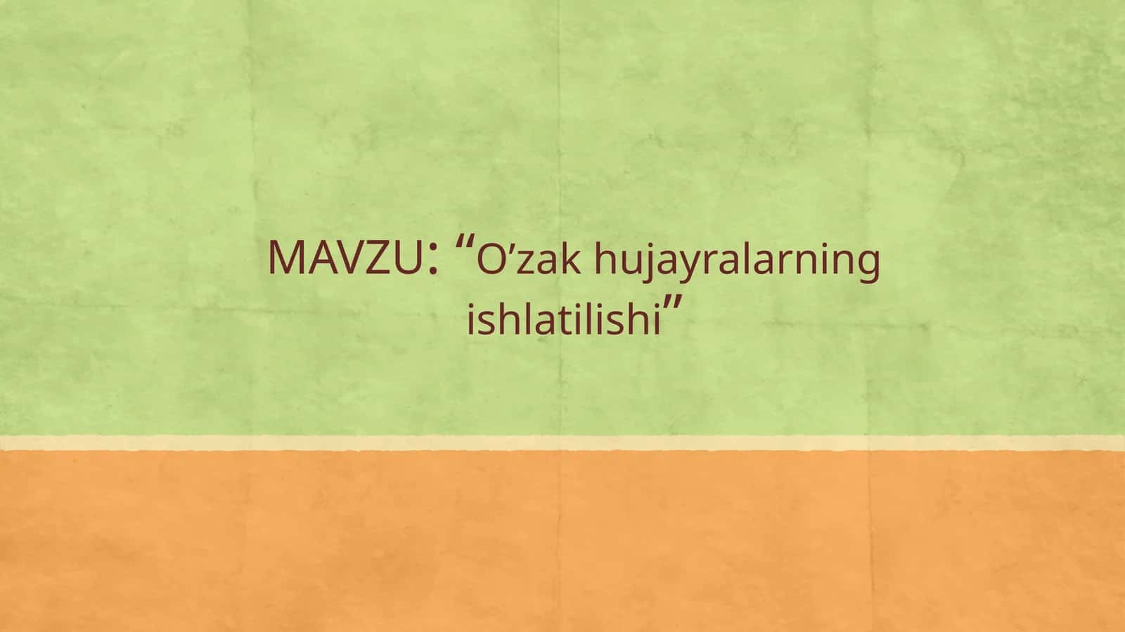 O‘zak hujayralar 1