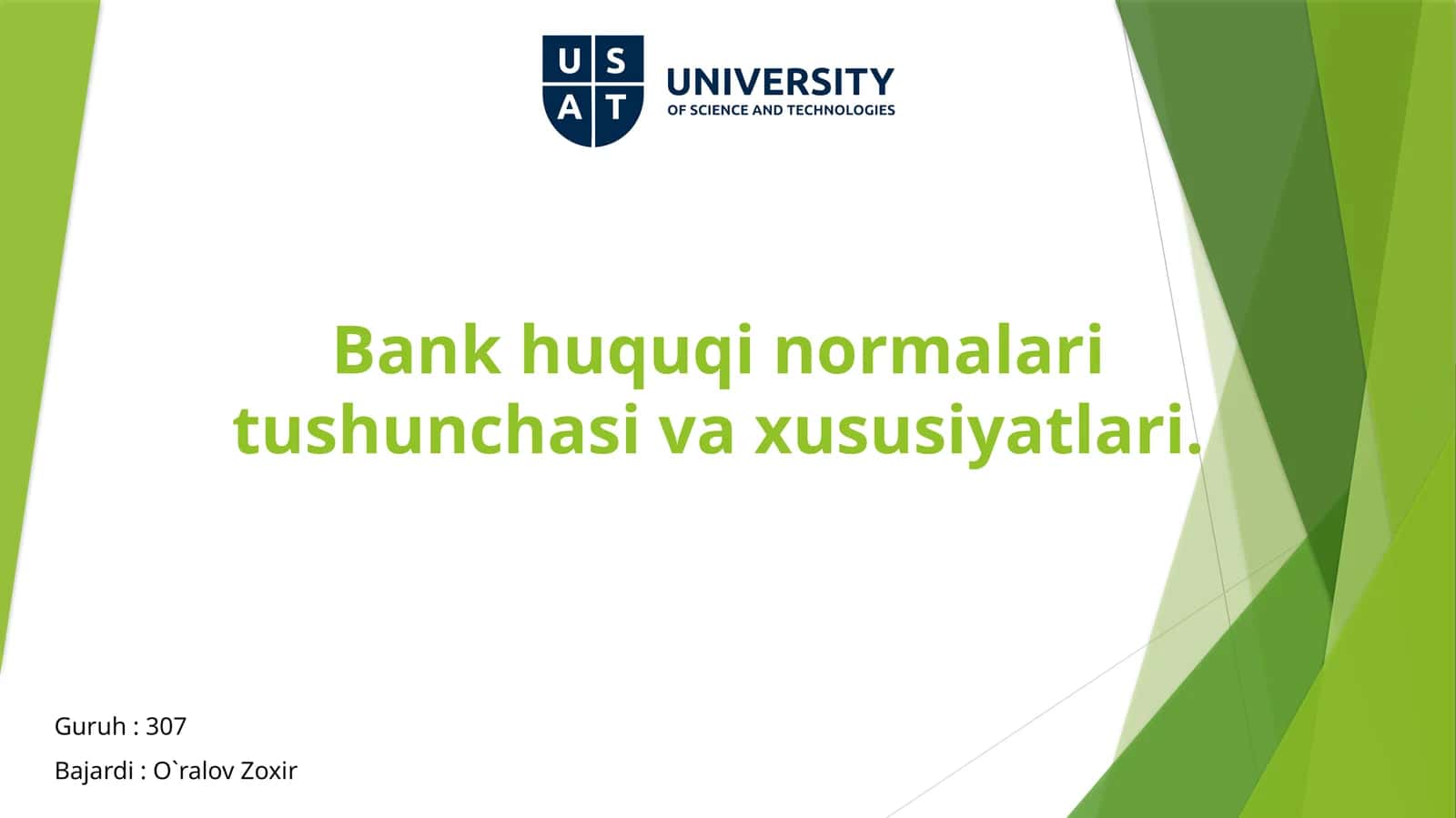 Bank huquqining normalari tushunchasi va xususiyatlari 1
