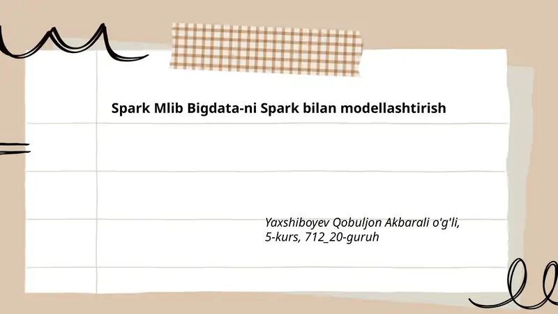 Apache Spark MLib 1