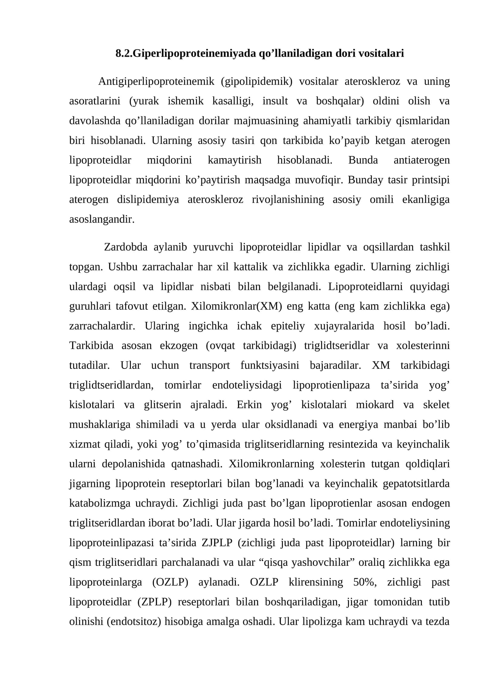 Giperlipoproteinemiyada qo’llaniladigan dori vositalari 1