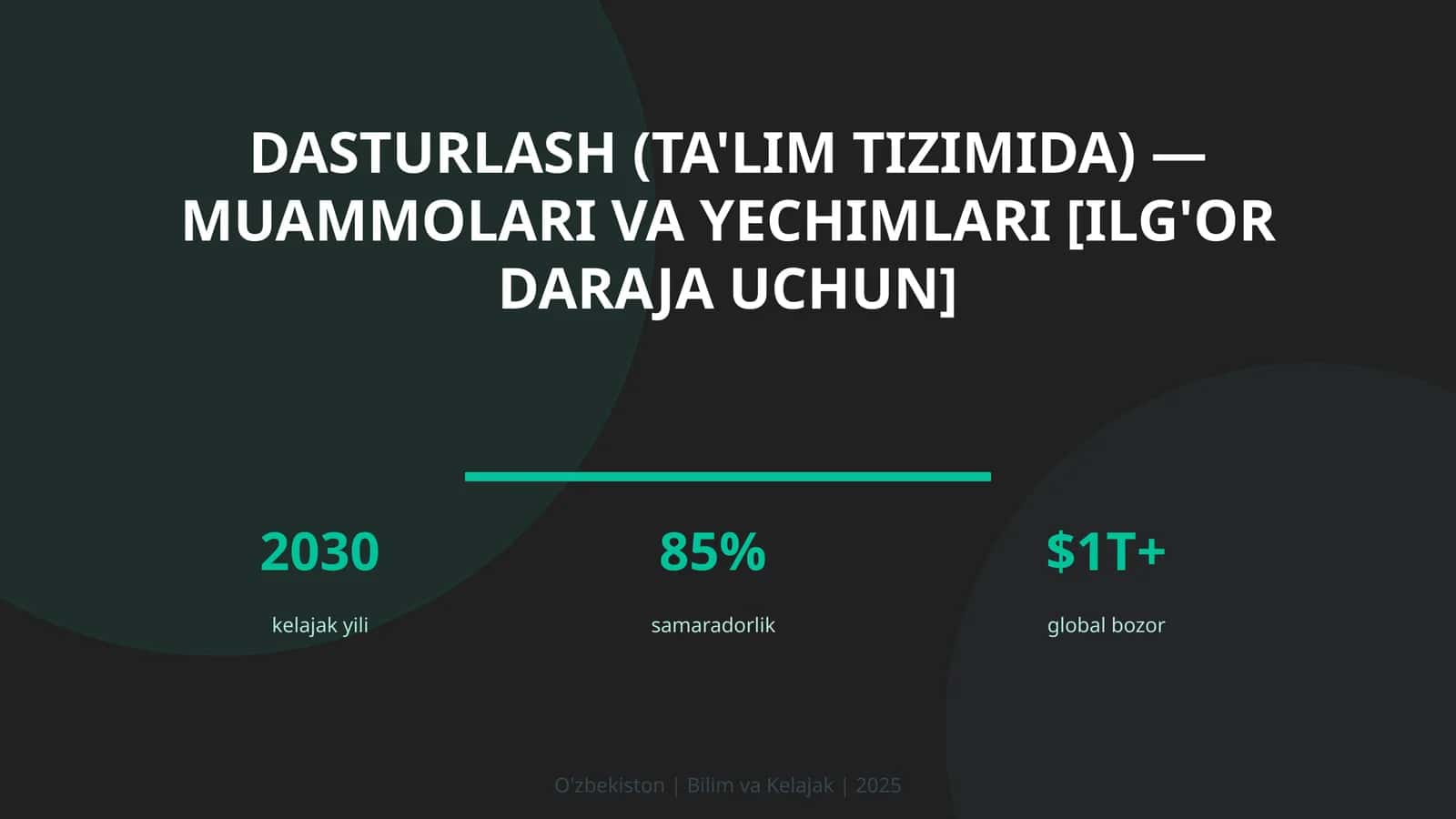 Dasturlash (ta'lim tizimida) — muammolari va yechimlari [ilg'or daraja uchun] 1