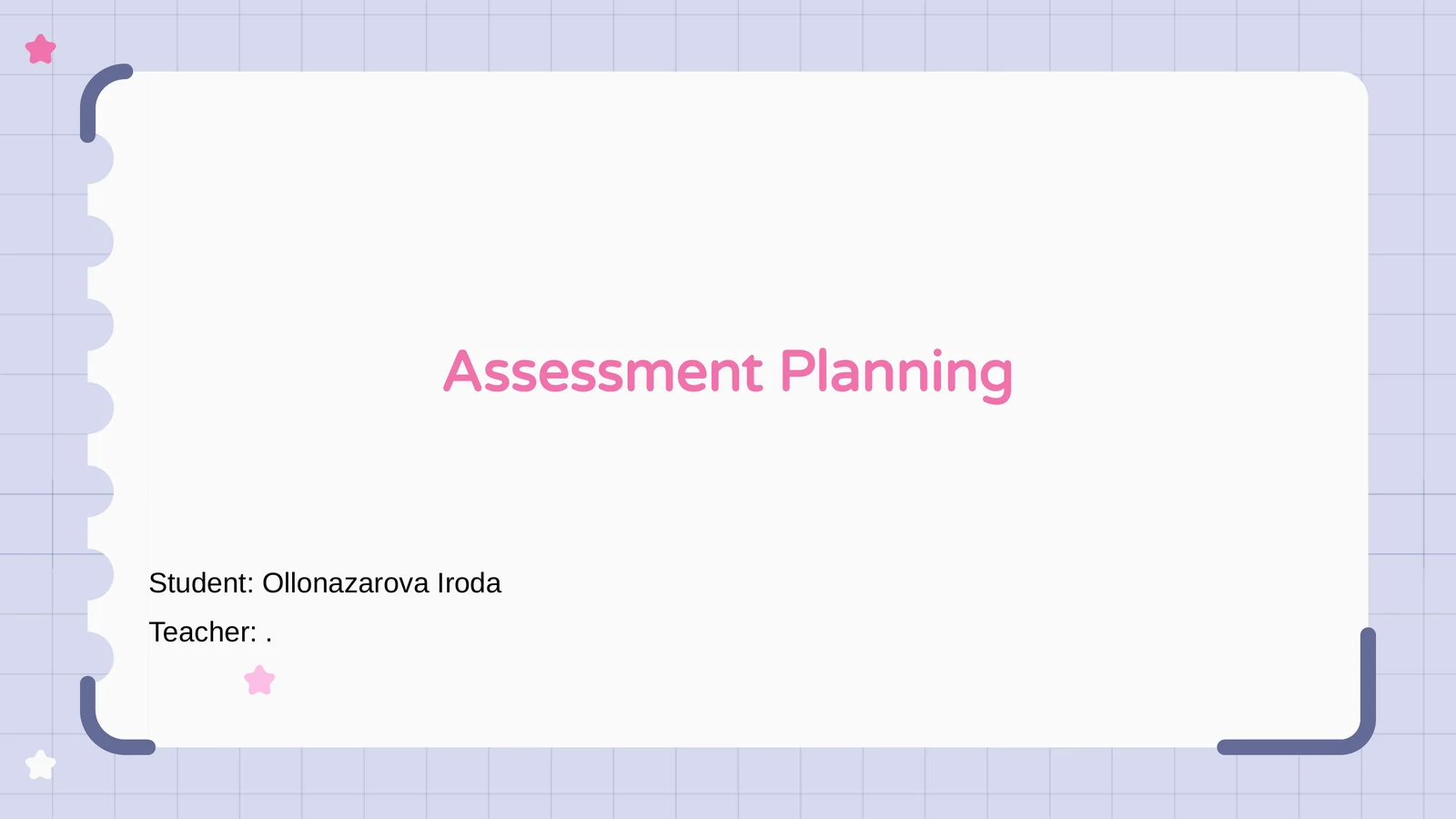 Assessment Planning 1