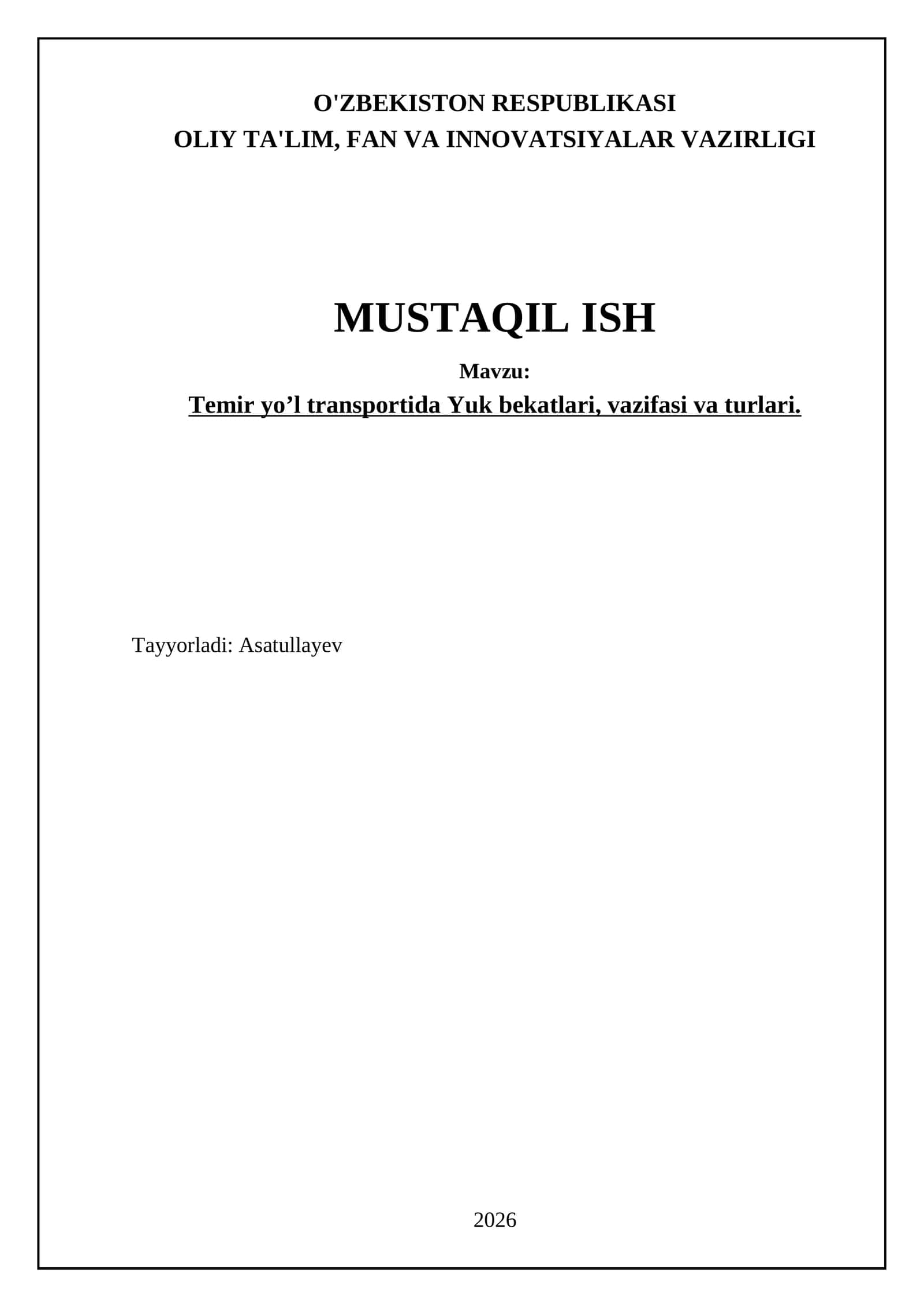 Temir yo’l transportida Yuk bekatlari, vazifasi va turlari 1