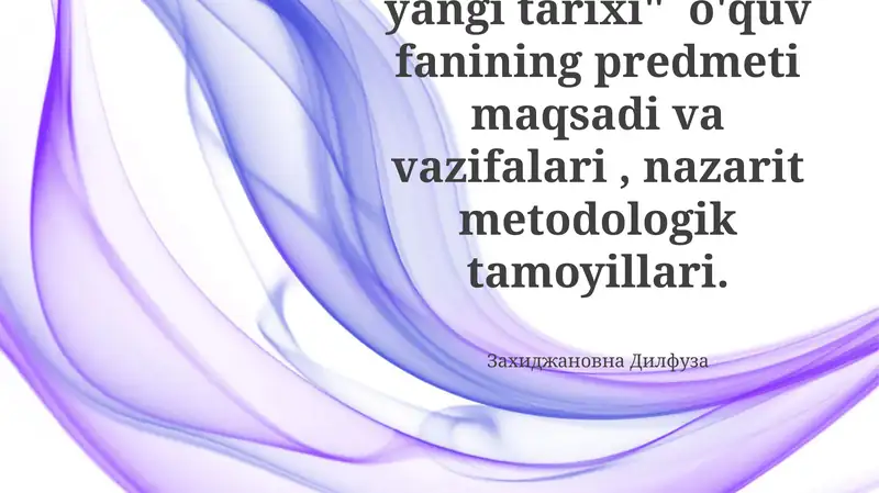 O'zbekistonning eng yangi tarixi 1