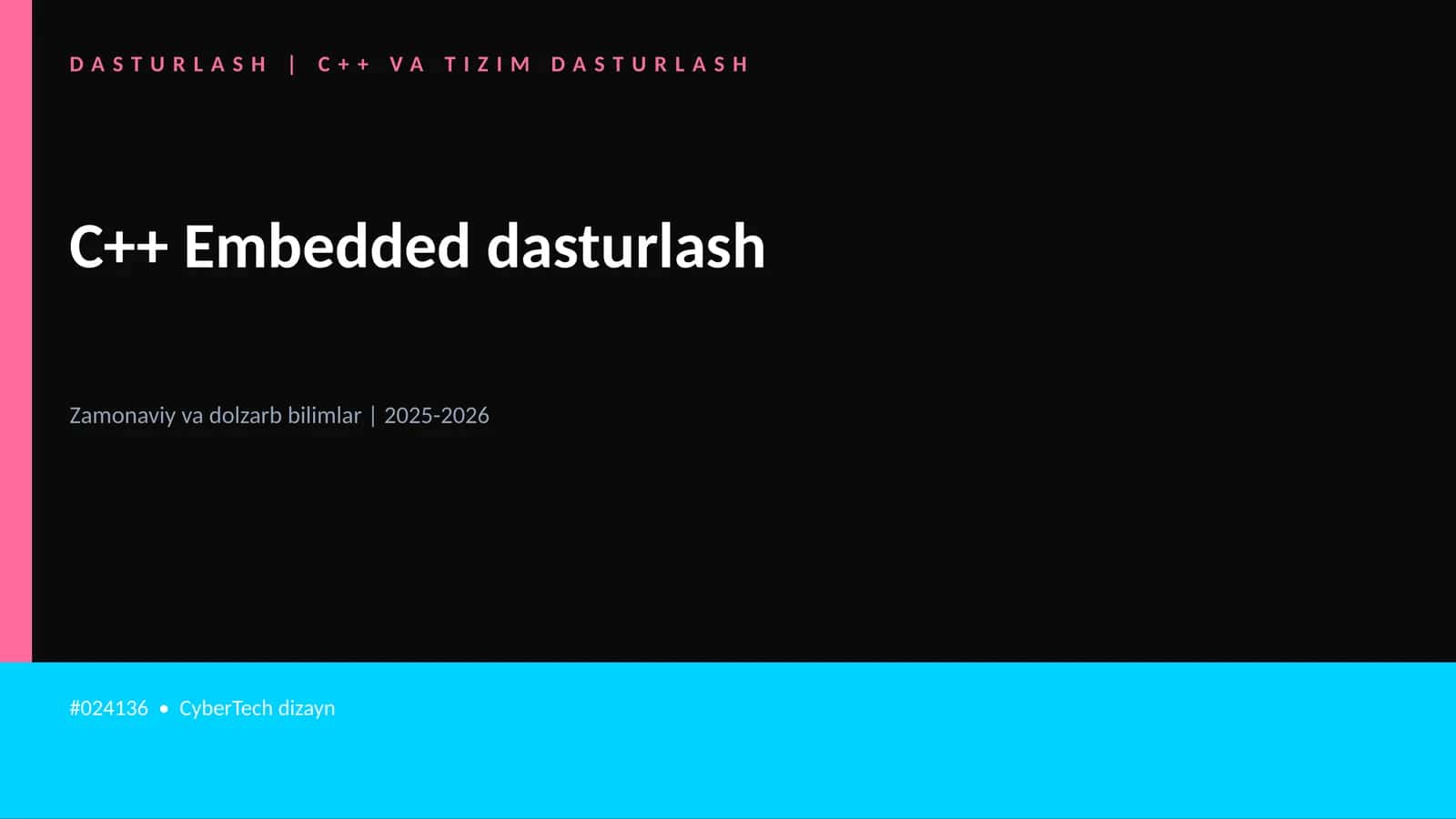 C++ VA TIZIM DASTURLASH 1