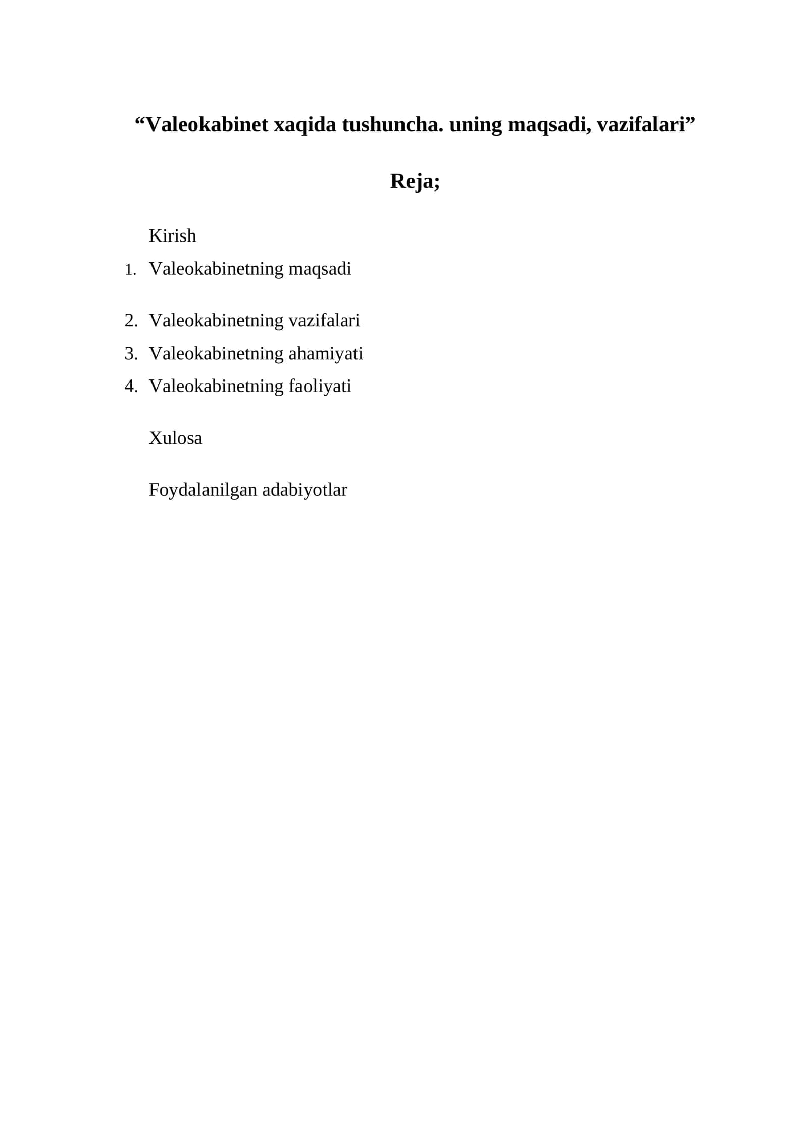Valeokabinet 1