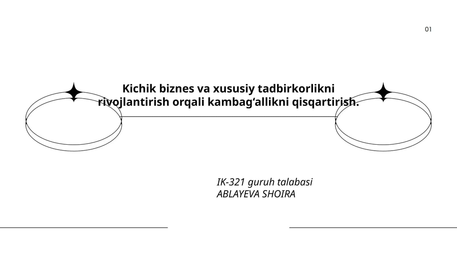 Kichik biznes va xususiy tadbirkorlikni rivojlantirish orqali kambag‘allikni qisqartirish 1