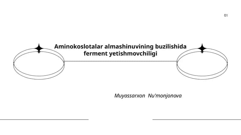 Aminokoslotalar almashinuvining buzilishida ferment yetishmovchiligi 1